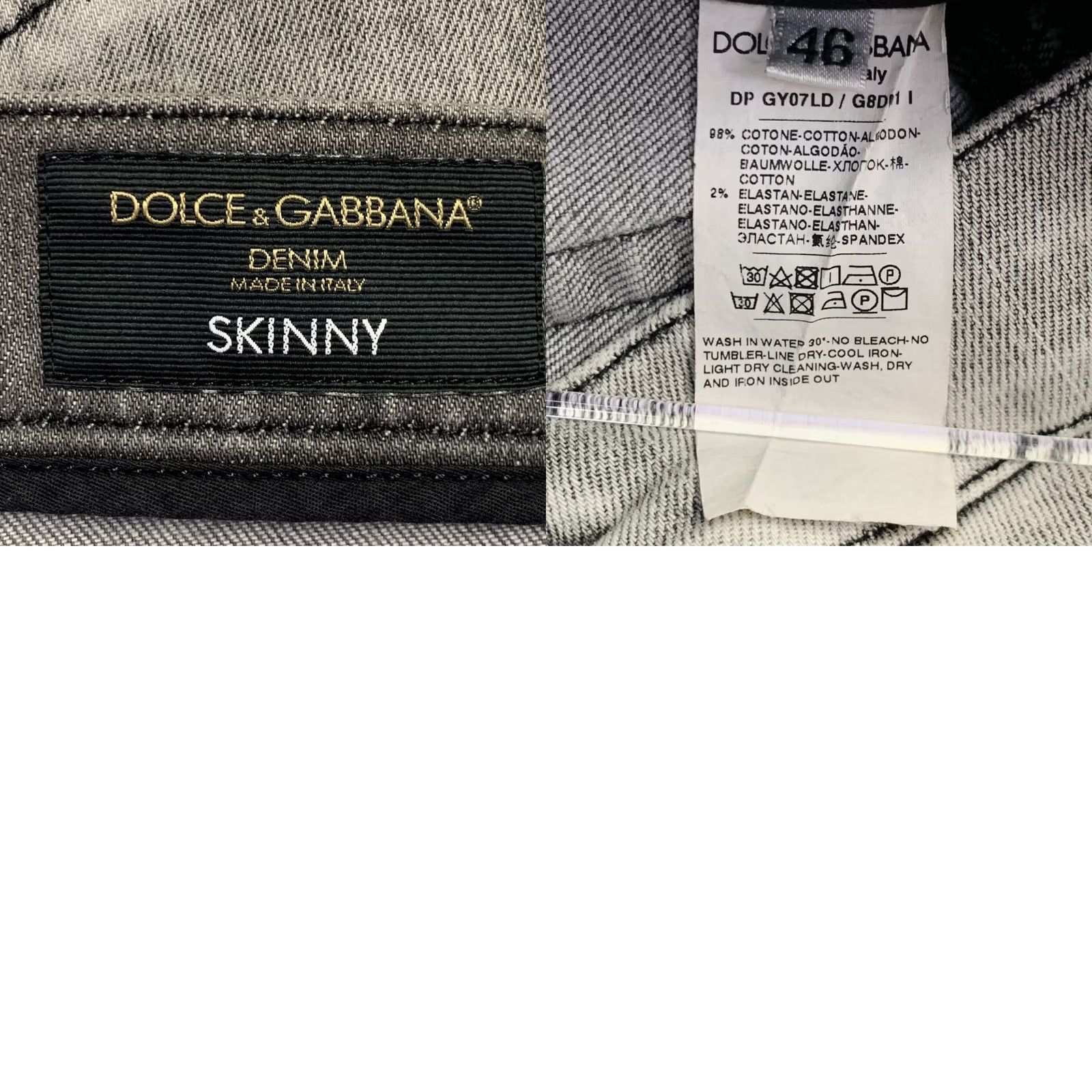 Dolce & Gabbana DOLCE & GABBANA Jeans Size 30 Grey Twill Skinny Zip Fly Cotton Blend Men Size US 30 / EU 46 - 8 Thumbnail