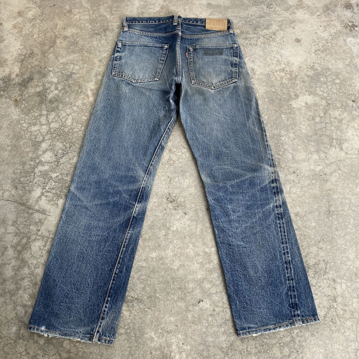 Denime Vintage 90’s Denime Faded Blue Distressed Selvedge Jeans Size US 29 - 11 Thumbnail
