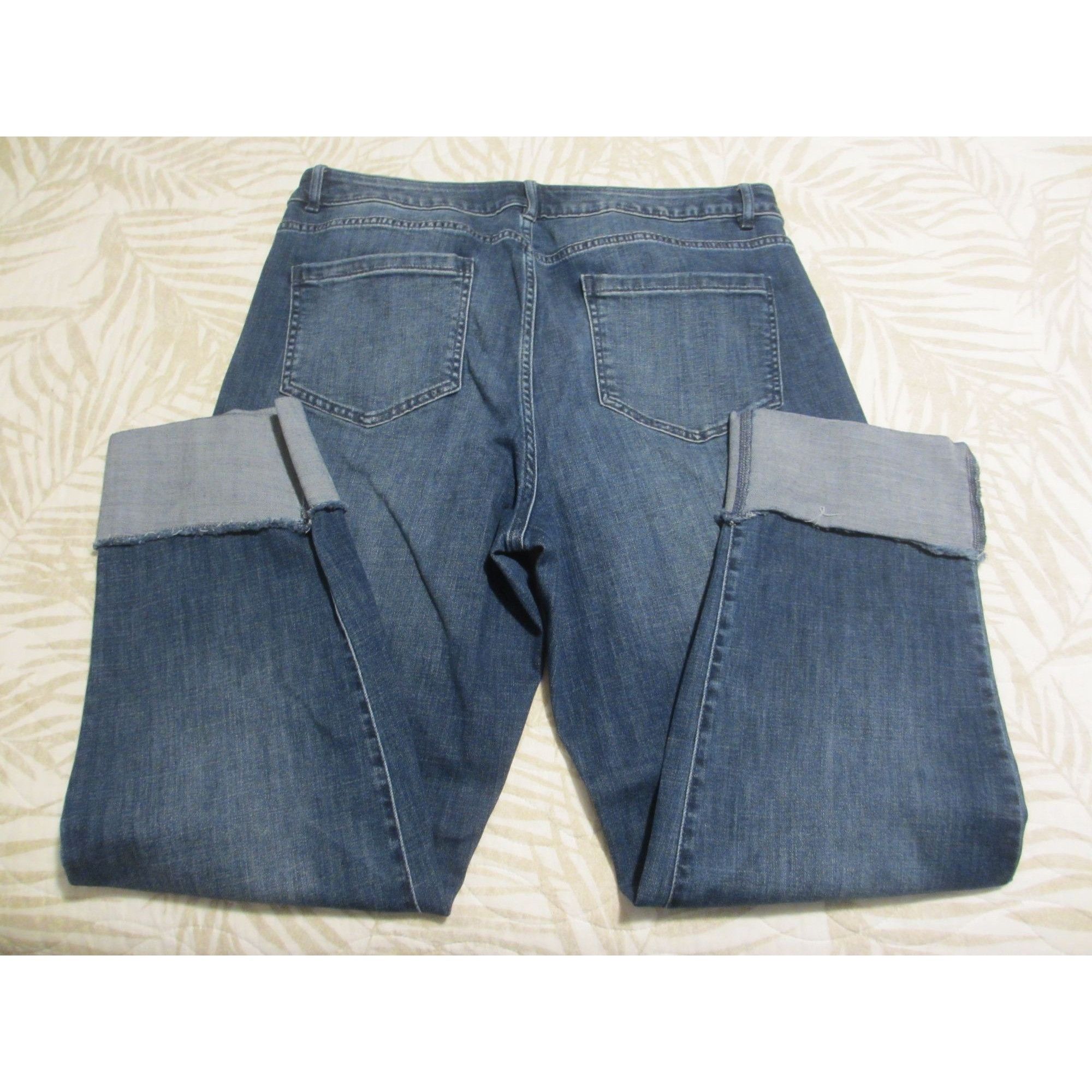J. Jill J.Jill Denim Womens Medium Wash Distressed Jeans With Rolled Size 36" / US 14 / IT 50 - 6 Thumbnail