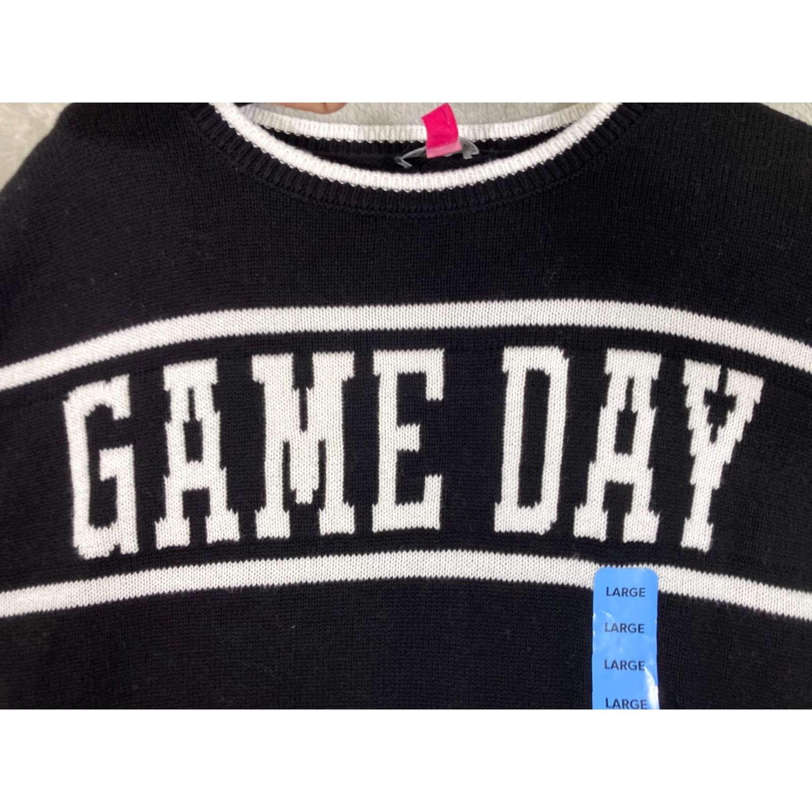 Vince Camuto Vince Camuto Pullover Sweater Women Large Black Cotton Crew Neck NWT Long Sleeve Shirt Size L / US 10 / IT 46 - 5 Thumbnail