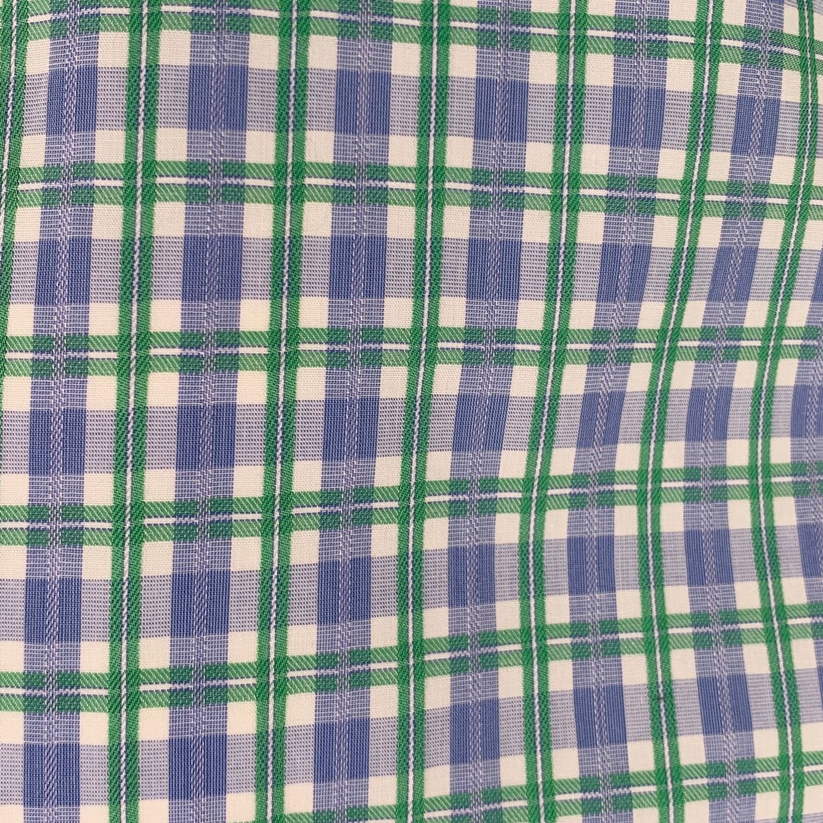 Hugo Boss Size L Blue White Green Checkered Long Sleeve Shirt Size US L / EU 52-54 / 3 - 2 Thumbnail