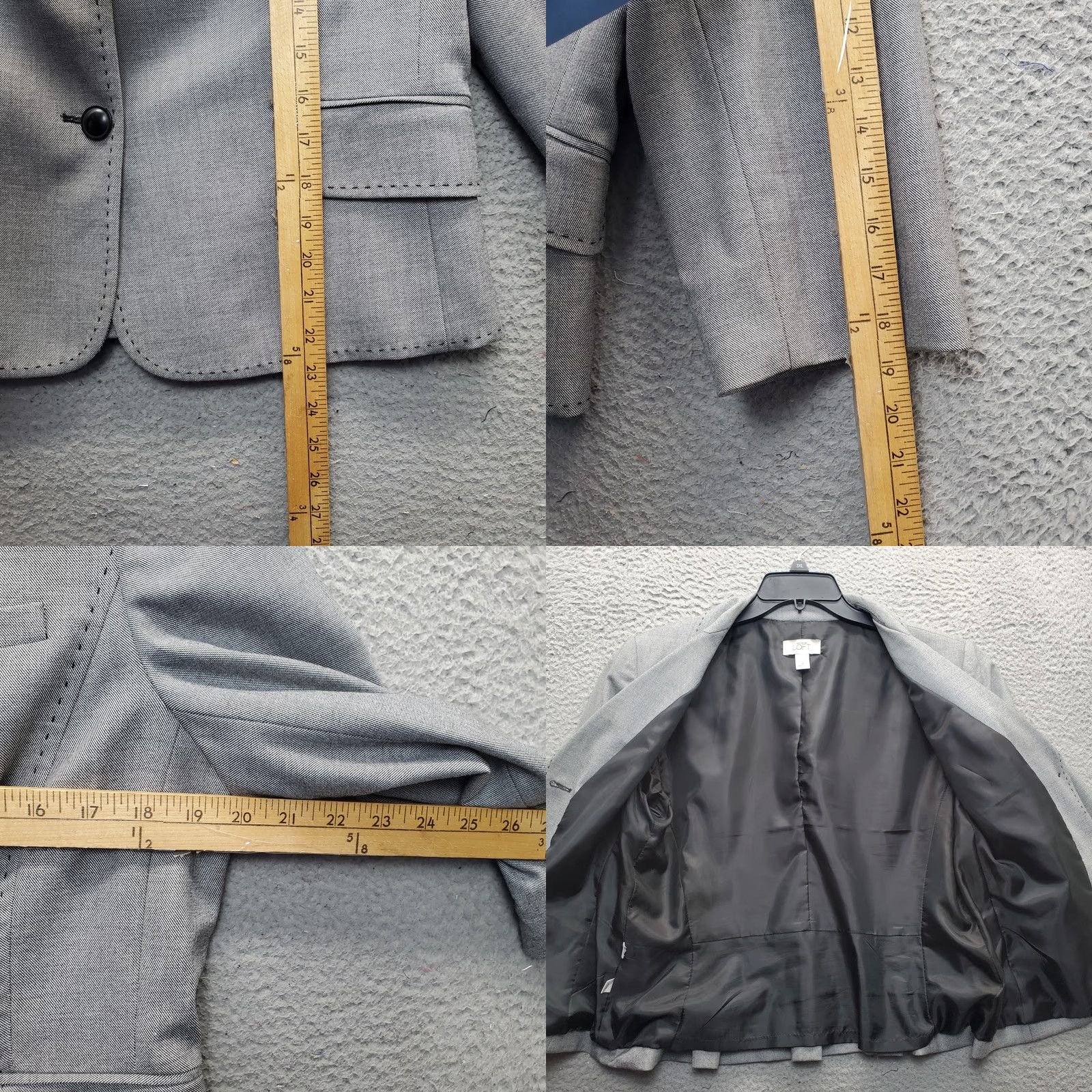Loft LOFT 2 Piece Suit Jacket & Marisa Pants Womens 12/14 Gray Formal Single Breasted Size 34" / US 12 / IT 48 - 10 Thumbnail