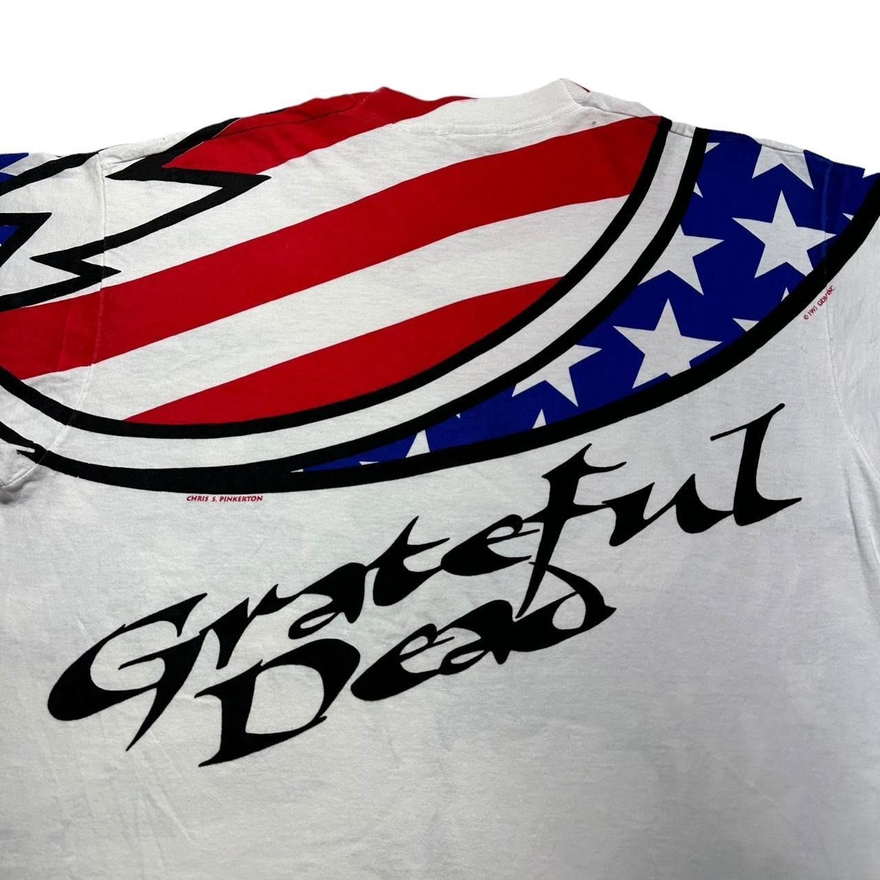 Grateful Dead × Liquid Blue × Vintage Vintage Grateful Dead American Flag Chris Pinkerton T-Shirt Size US XL / EU 56 / 4 - 3 Thumbnail