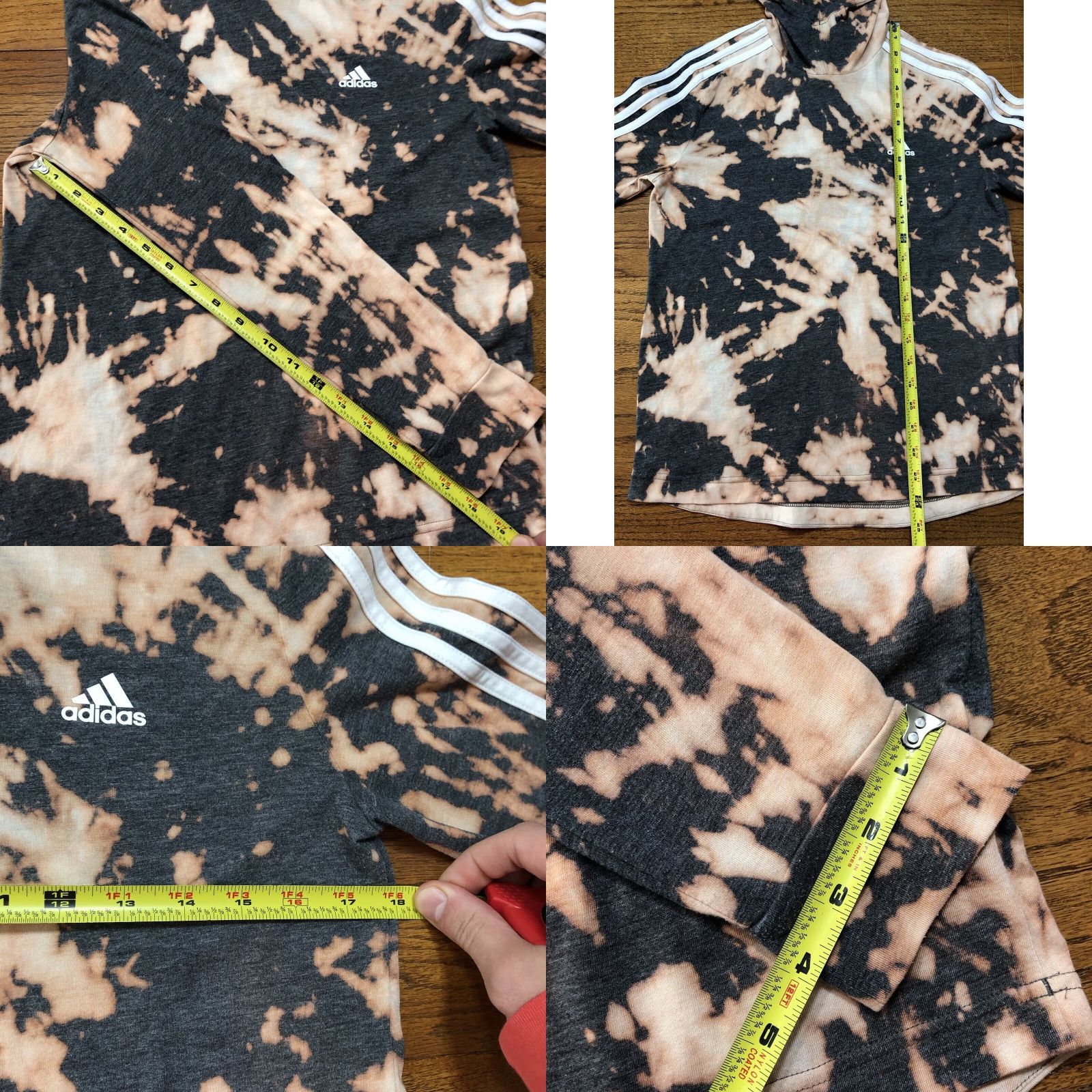 Adidas Adidas Womens S Hooded T-Shirt Hoodie Gray Acid Wash Tie Dye 1 Of 1 Custom Size S / US 4 / IT 40 - 8 Thumbnail