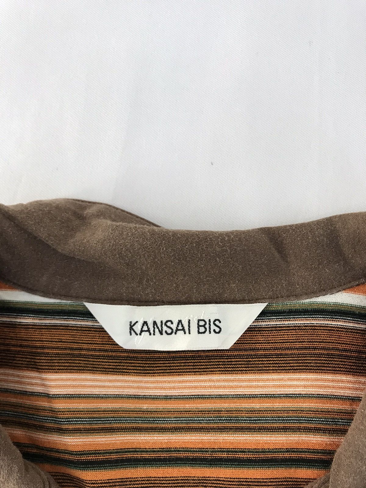 Kansai Yamamoto Kansai Yamamoto Kansai Bis Multicolor Striped Polo Tee Size US S / EU 44-46 / 1 - 5 Thumbnail