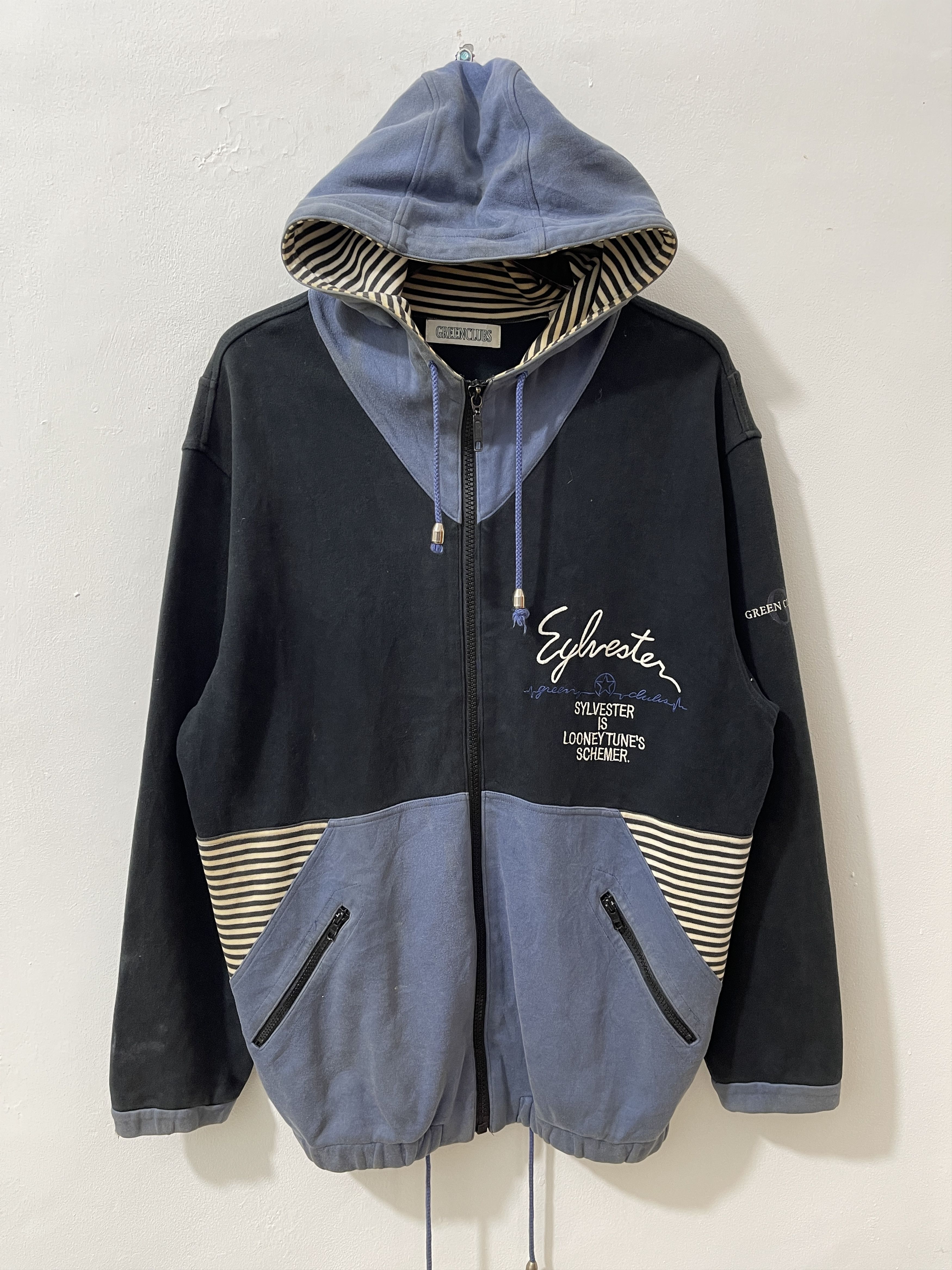 Vintage 90s Rare Art Warner Bros Looney Tunes Zip Hoodie Size US XL / EU 56 / 4 - 4 Thumbnail