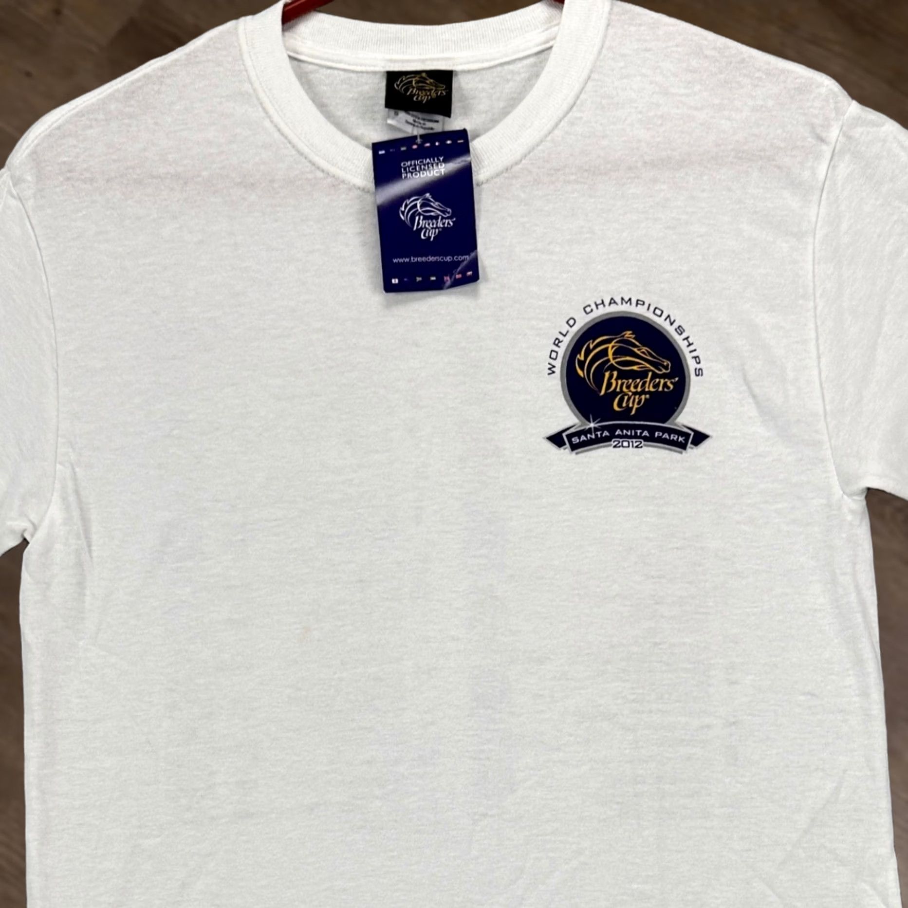 Vintage Breeders Cup T-Shirt Graphic Tee Womens Small White Short Sleeve Crewneck NEW Size S / US 4 / IT 40 - 1 Thumbnail