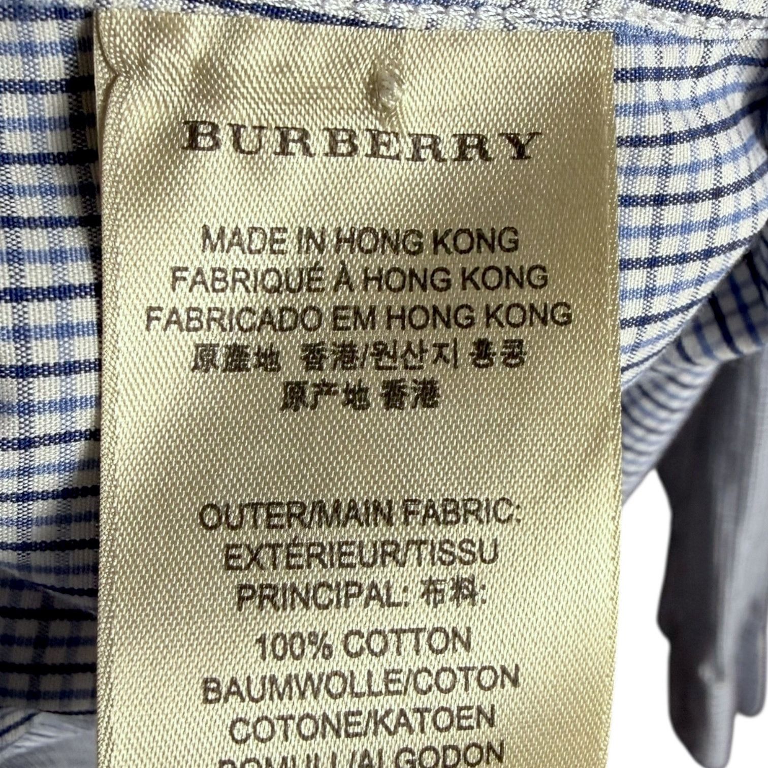Burberry Burberry Brit Blue/White Check Logo Button Down Shirt M Size US M / EU 48-50 / 2 - 8 Thumbnail
