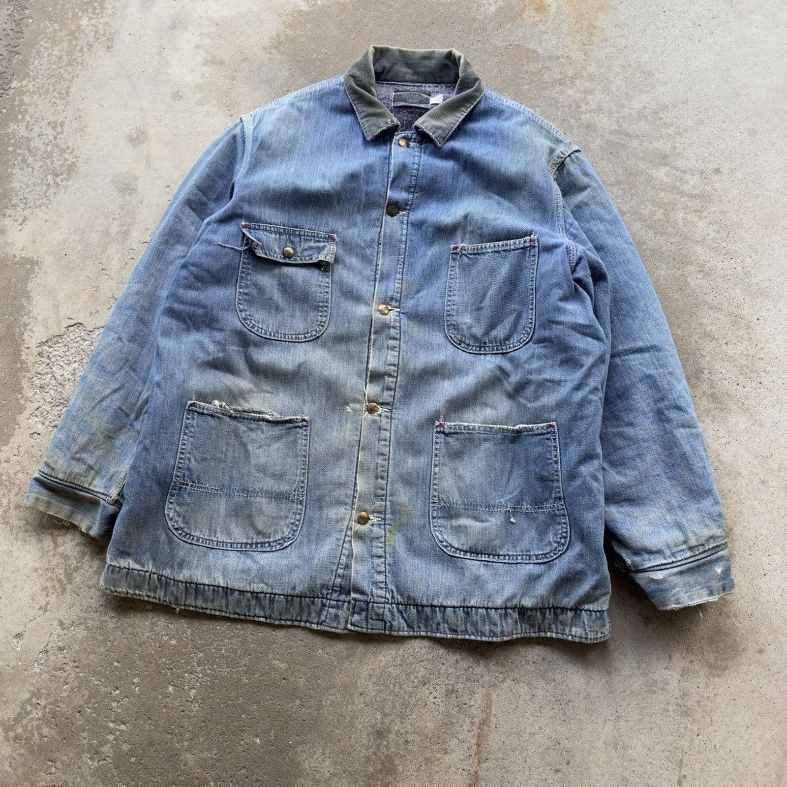 Vintage Thrashed Faded Distressed Sears Chore Coat ERD Grunge RRL Size US XL / EU 56 / 4 - 8 Thumbnail
