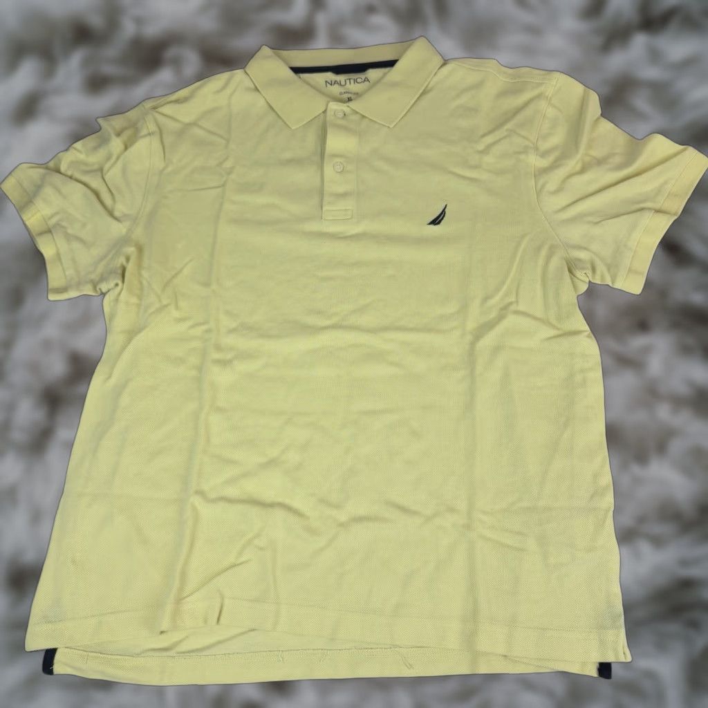 Nautica Nautica Polo Shirt XL Mens Logo Classic Short Sleeve Yellow 100% Cotton Size US XL / EU 56 / 4 - 1 Thumbnail