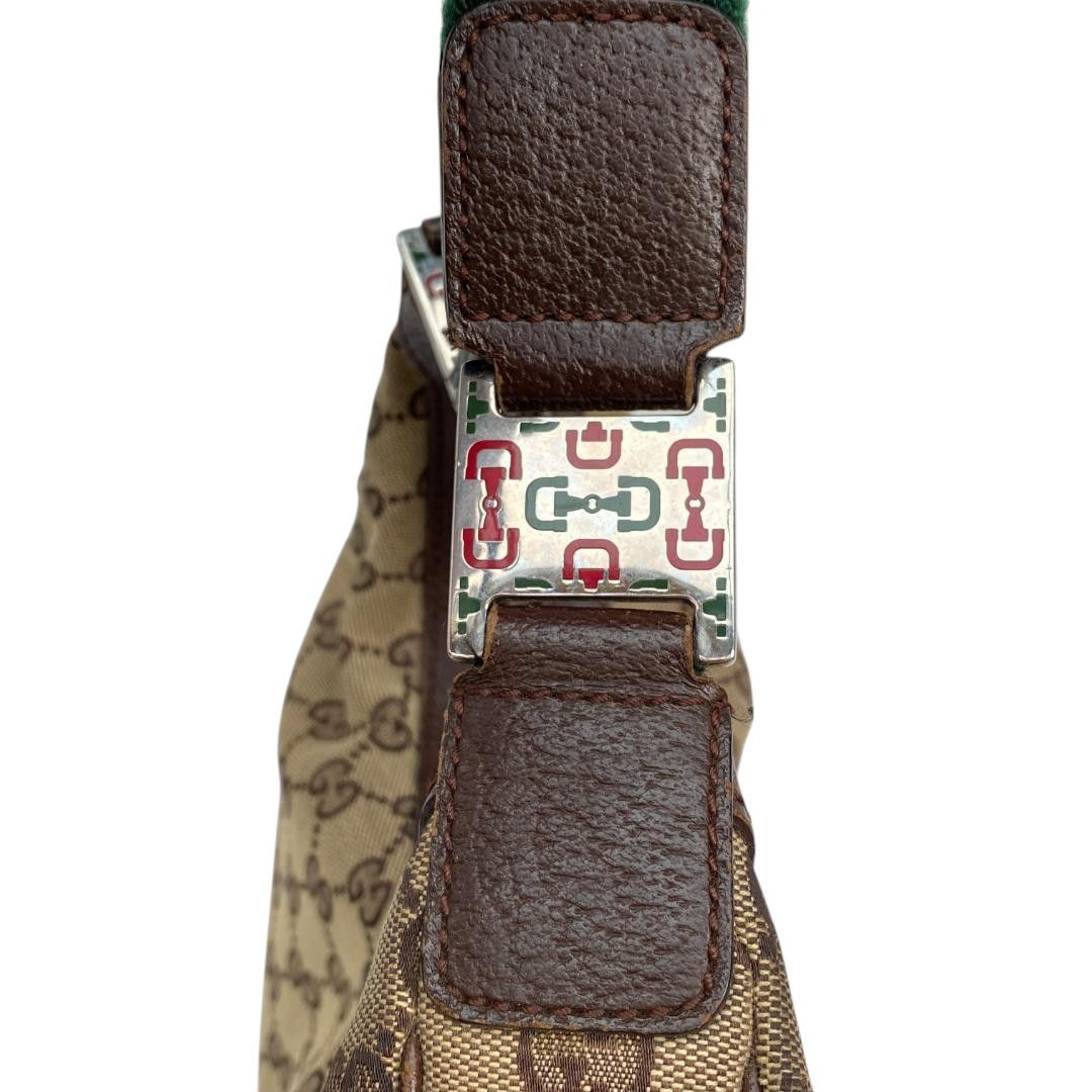 Gucci Gucci - Hobo Handbag Shoulder Bag Monogram Brown Leather GG Size ONE SIZE - 8 Thumbnail