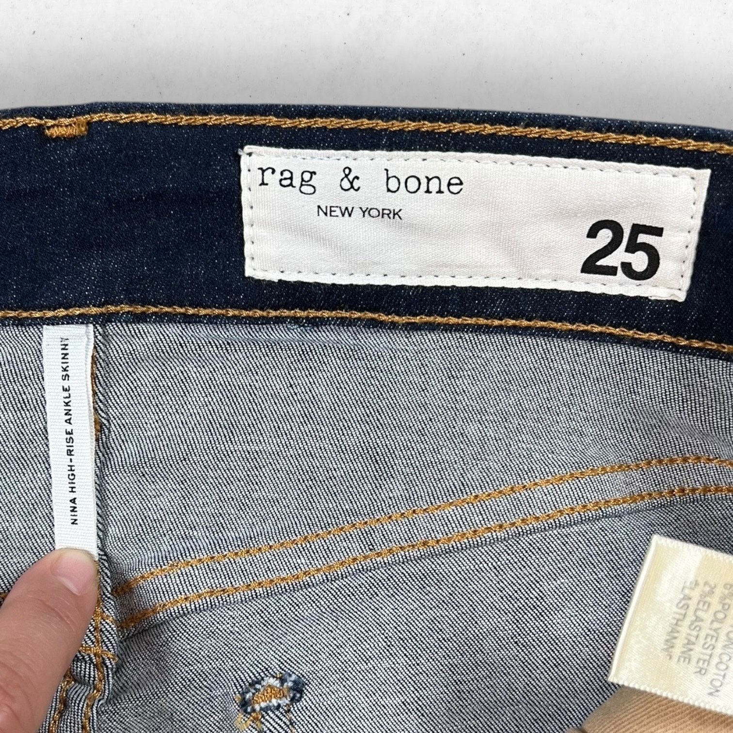Rag & Bone Rag & Bone Jeans Women's Size 25 Nina Skinny High-Rise Jeans Size 25" / US 0 / IT 36 - 4 Thumbnail