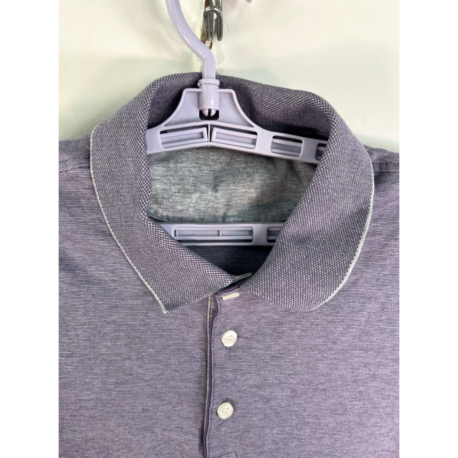 Hart Schaffner Marx Hart Schaffner Marx Polo Shirt Men’s Large Purple Collared Button Casual Golf All Seasons Regular Fit Size US L / EU 52-54 / 3 - 3 Thumbnail