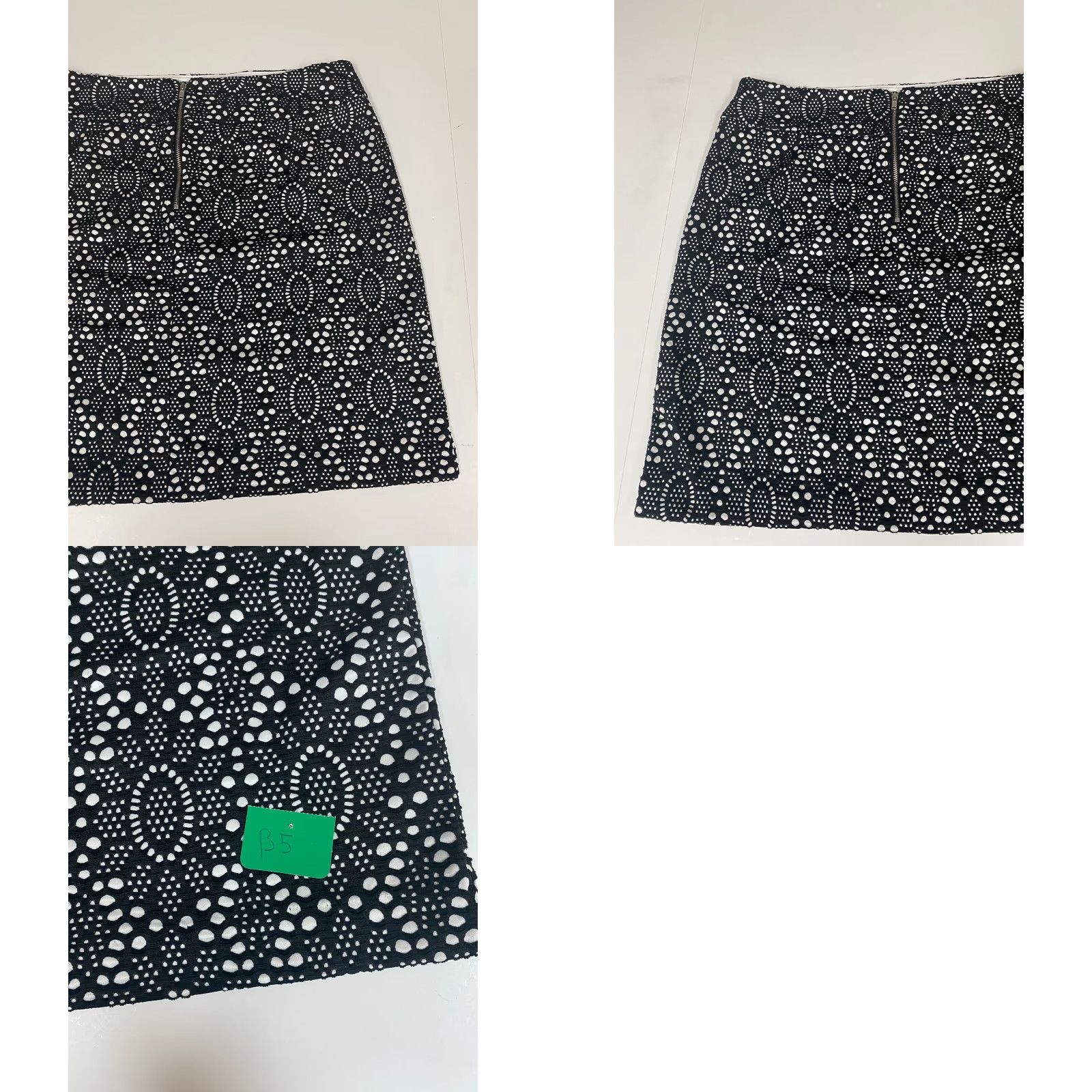 Vintage New York and Company Skirt Womens 12 Black A-Line Floral Knit Zip Pockets Short Vintage No (adjusted to fit rules) Size 34" / US 12 / IT 48 - 8 Thumbnail