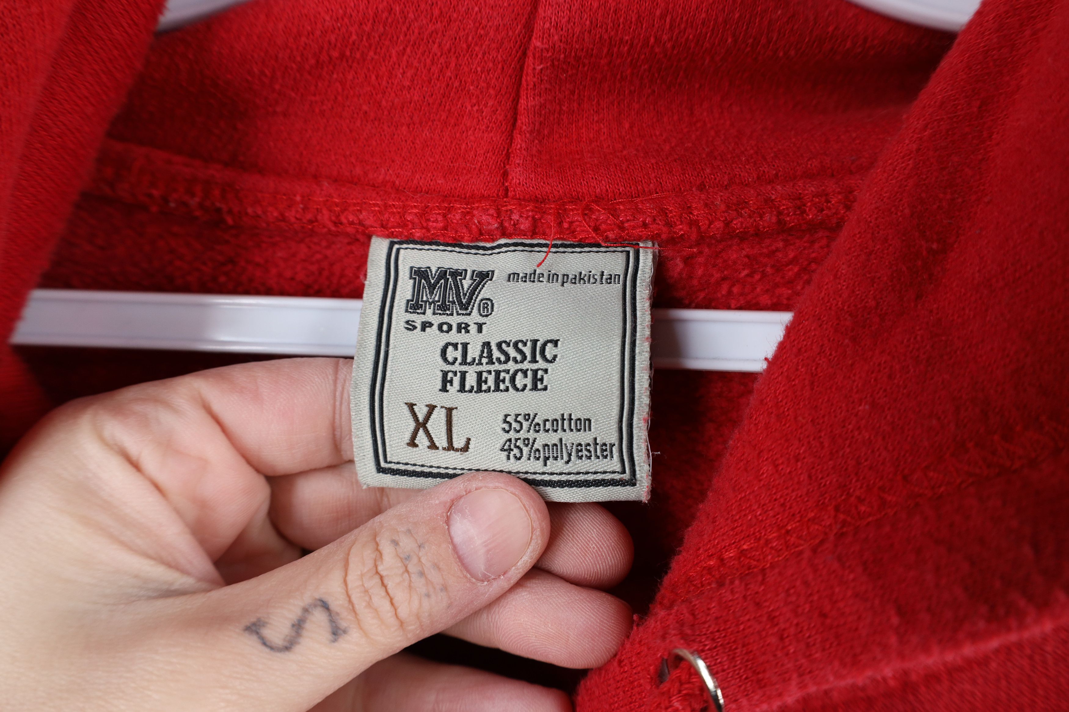 Vintage Vintage 90s Streetwear Hawaii HI Hoodie Sweatshirt Red Size US XL / EU 56 / 4 - 5 Thumbnail