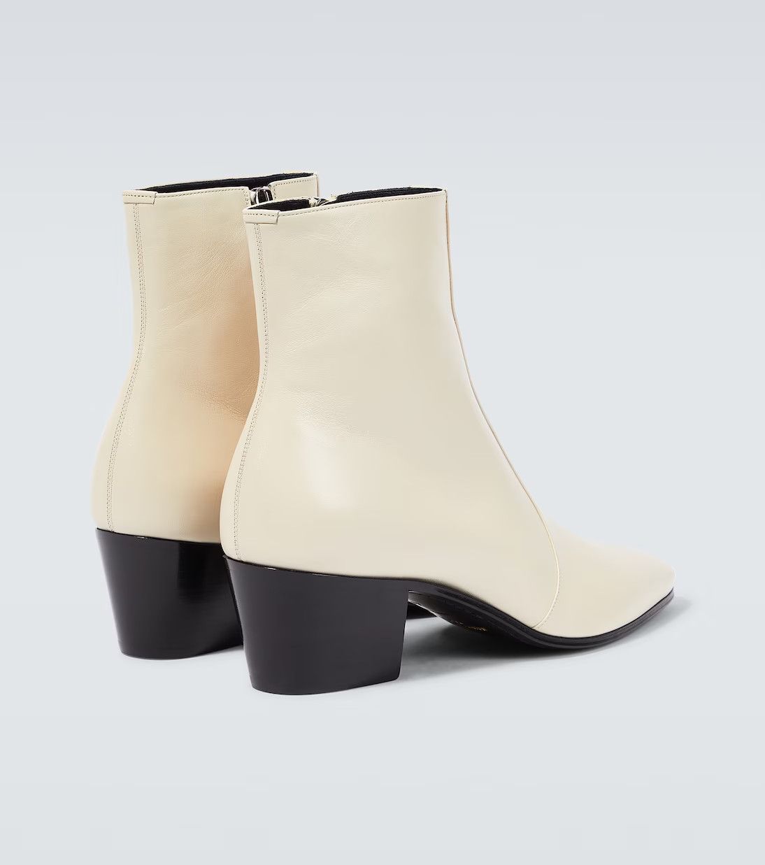 Saint Laurent Paris o1s1wg111124 Vassili Zipped Booties in Smooth . in Beige Size US 8 / EU 41 - 6 Thumbnail