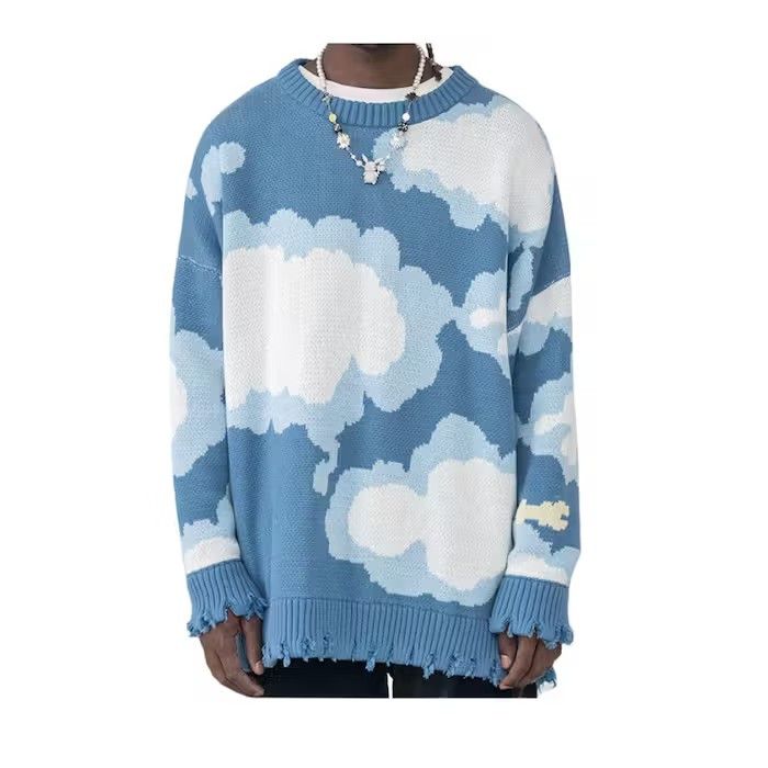 Japanese Brand × Vintage Cloudy Graphic Knit Sweater Size US L / EU 52-54 / 3 - 1 Thumbnail