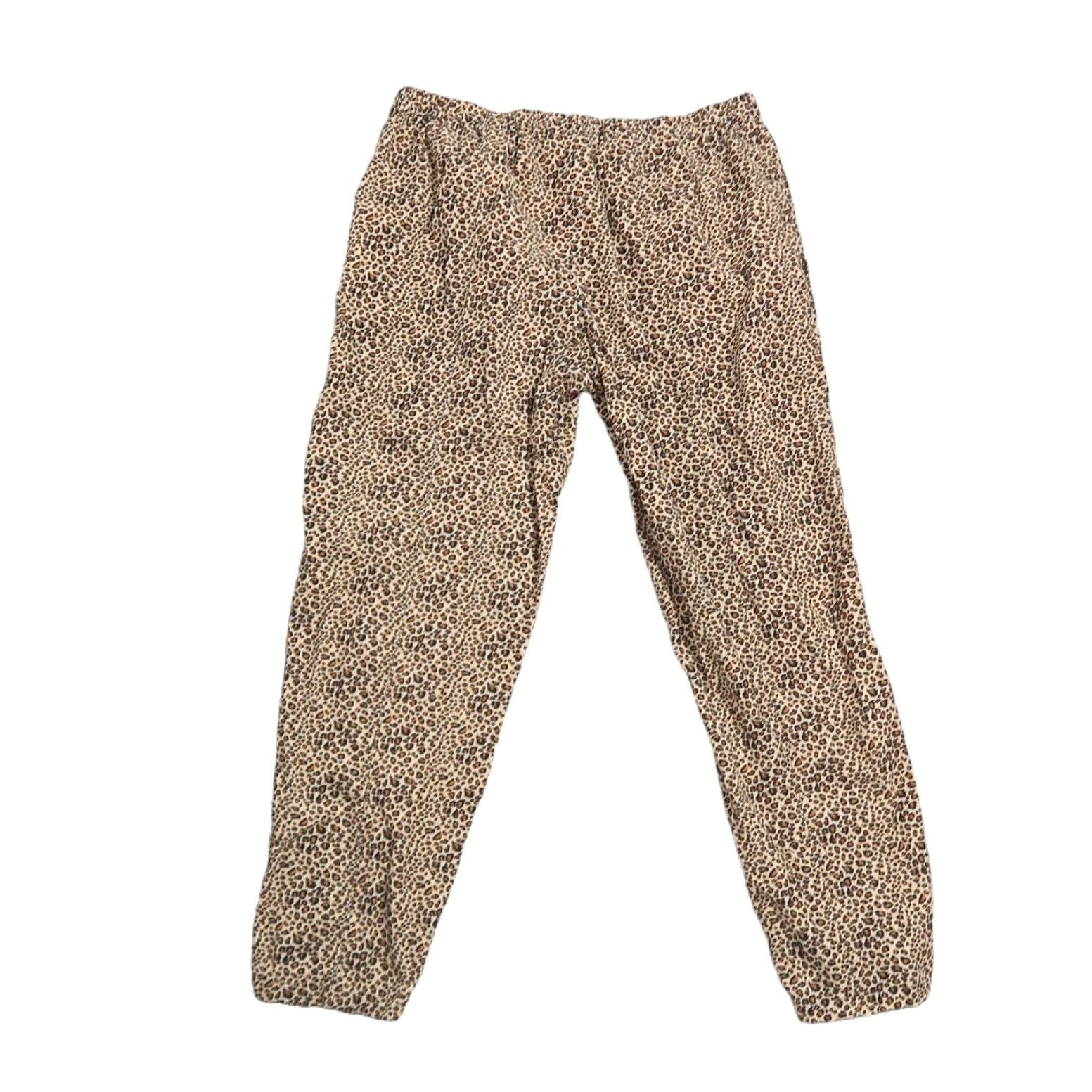 Vintage VINTAGE 90s Tan Brown Leopard Print Corduroy Straight Leg Pants XL 32" Waist High Rise Women Corduroy Animal Print Jeans Ankle Spring Fall | Womens Size 24" / US 00 / IT 34 - 4 Thumbnail
