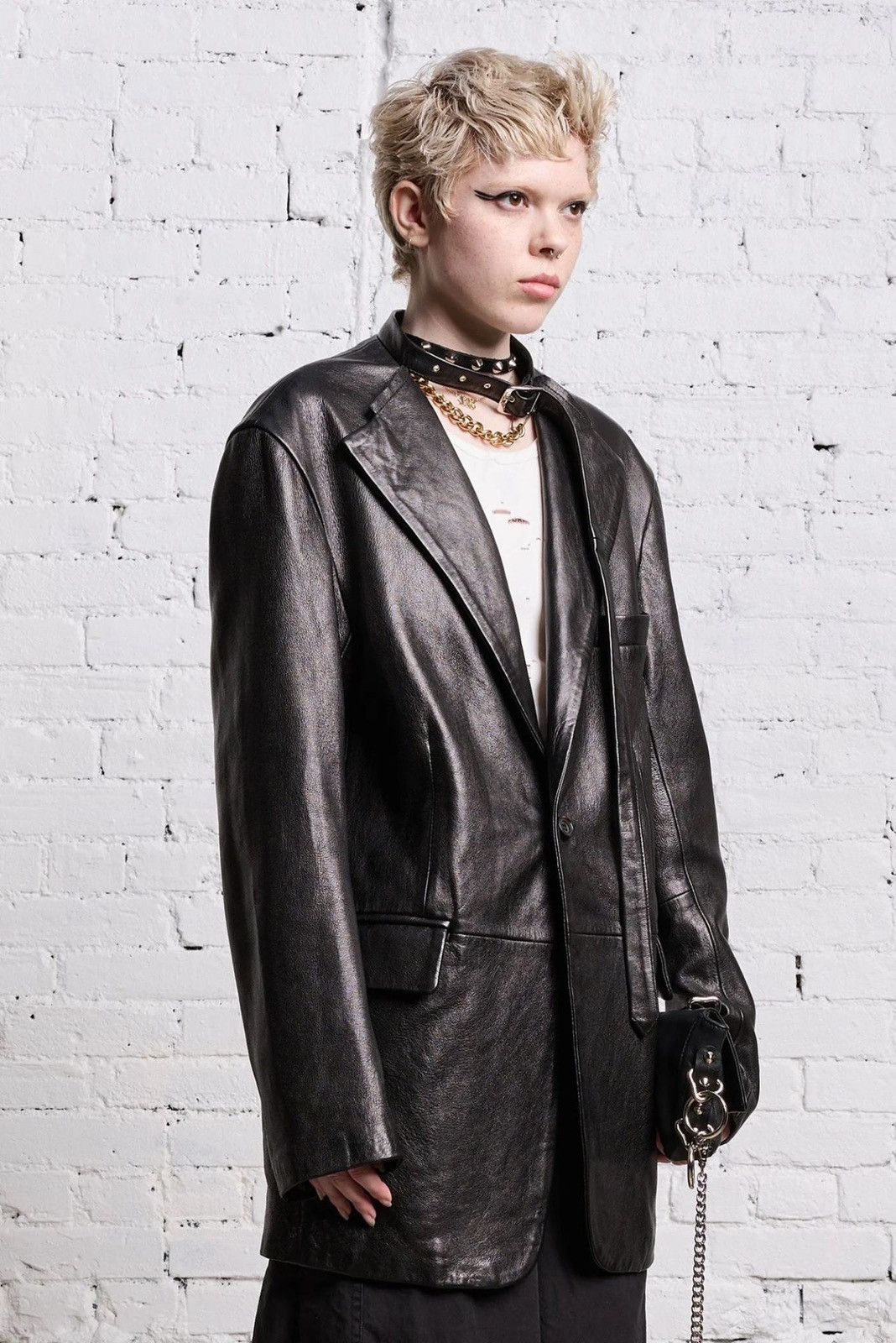 R13 Belt Collar Leather Jacket Small Size S / US 4 / IT 40 - 16 Thumbnail