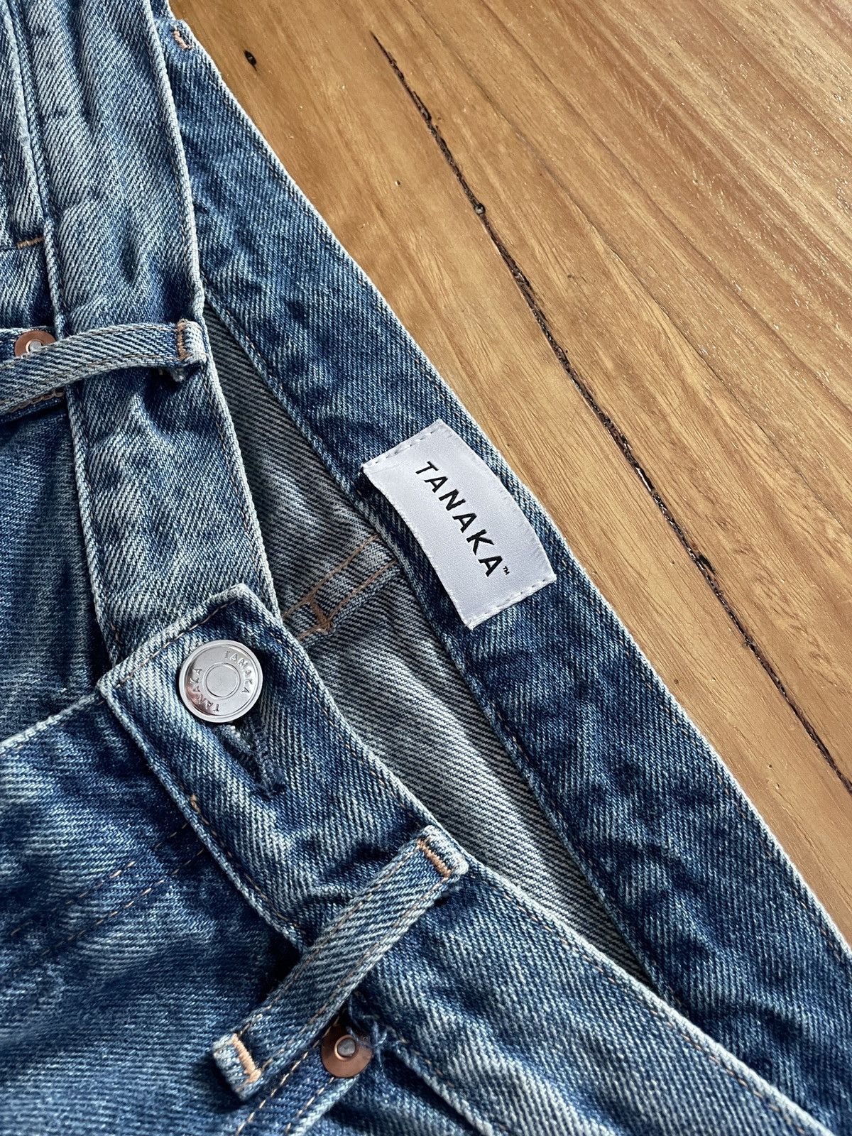 Japanese Brand × TANAKA Tanaka Blue Wide-Leg Selvedge Jeans Size US 30 / EU 46 - 3 Thumbnail