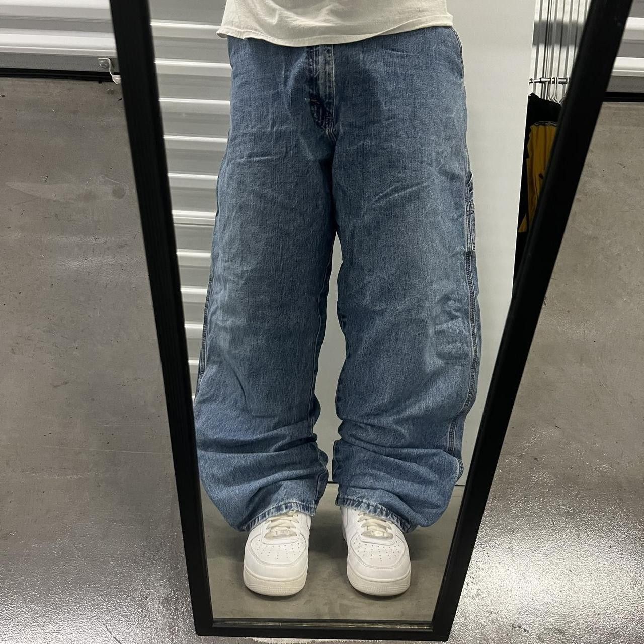 Japanese Brand × Vintage Vintage Y2K Super Baggy Carpenter Workwear Denim Jeans! Size US 42 / EU 58 - 1 Thumbnail