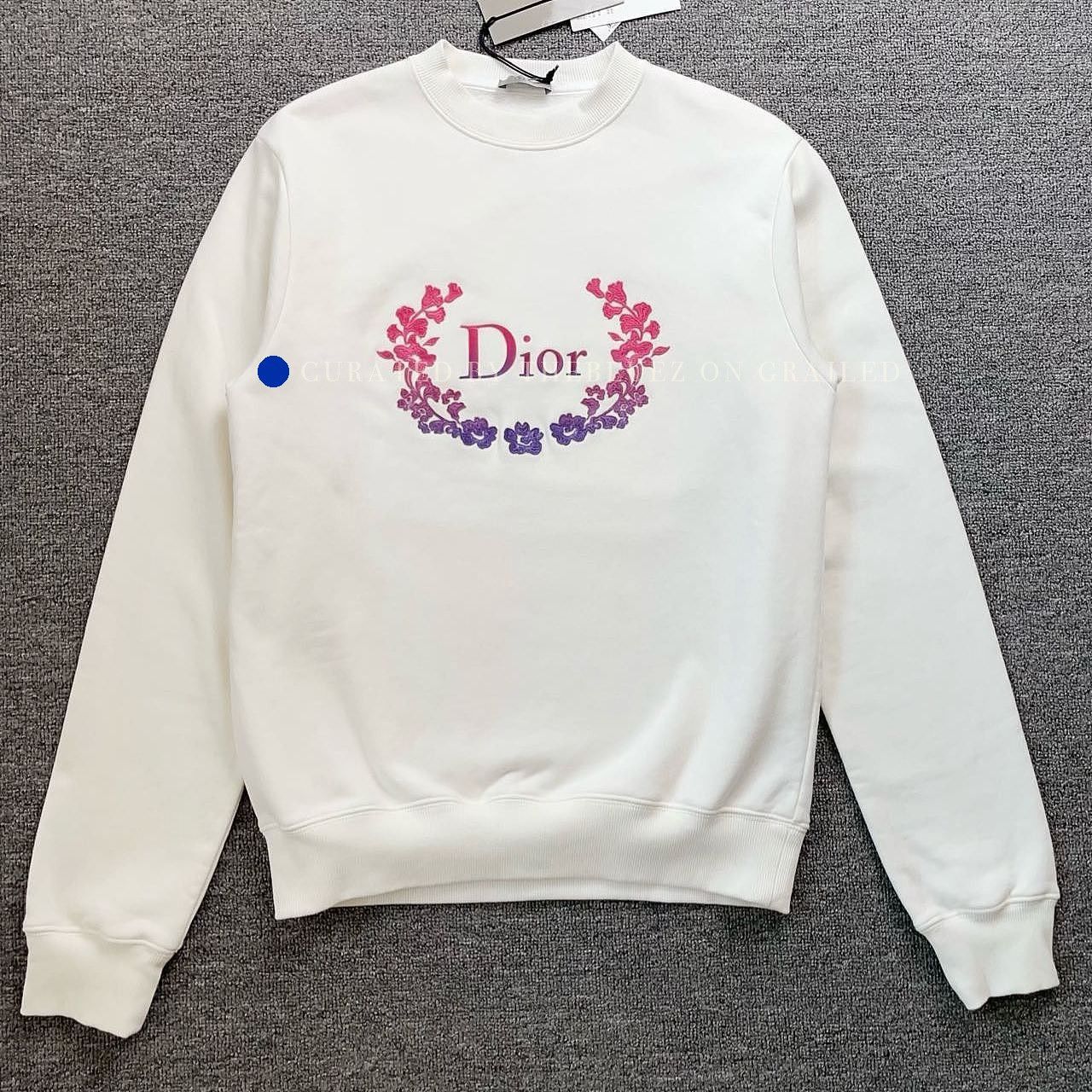 Dior Floral Logo Embroidered Sweatshirt Size S Size US S / EU 44-46 / 1 - 1 Thumbnail
