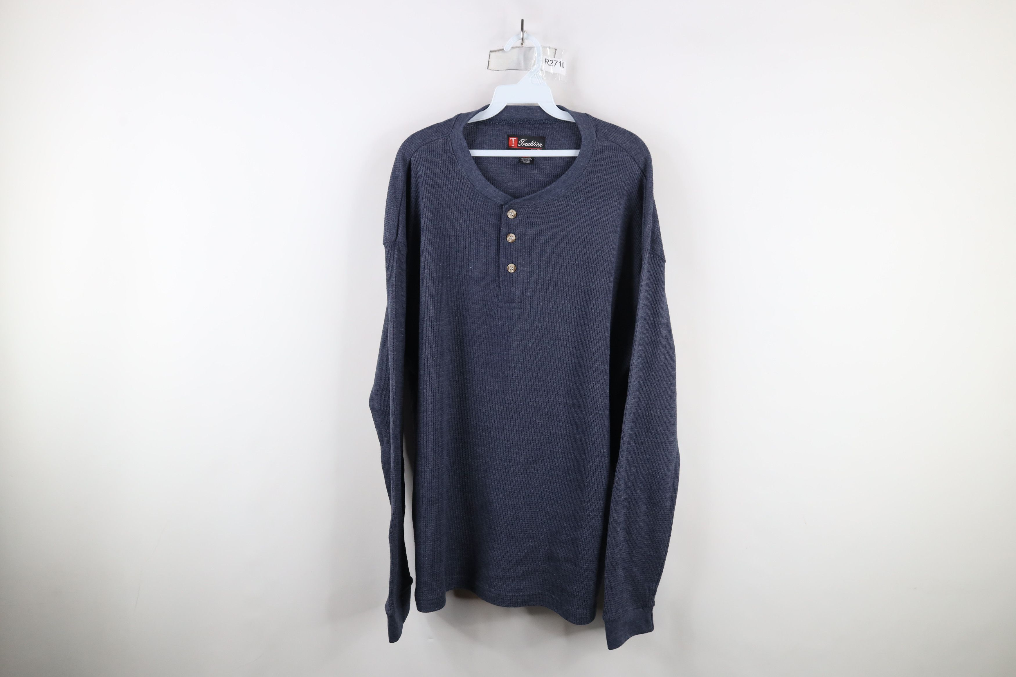 Vintage Vintage 90s Streetwear Knit Long Sleeve Henley T-Shirt Size US XXL / EU 58 / 5 - 1 Thumbnail