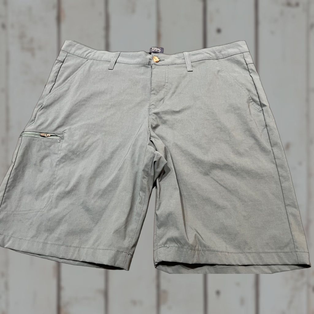 Chaps Chaps Men's Flat Front Cotton Canvas Hiking Shorts Size 38 Blue Casual Travel Outdoor Size US 38 / EU 54 - 1 Thumbnail