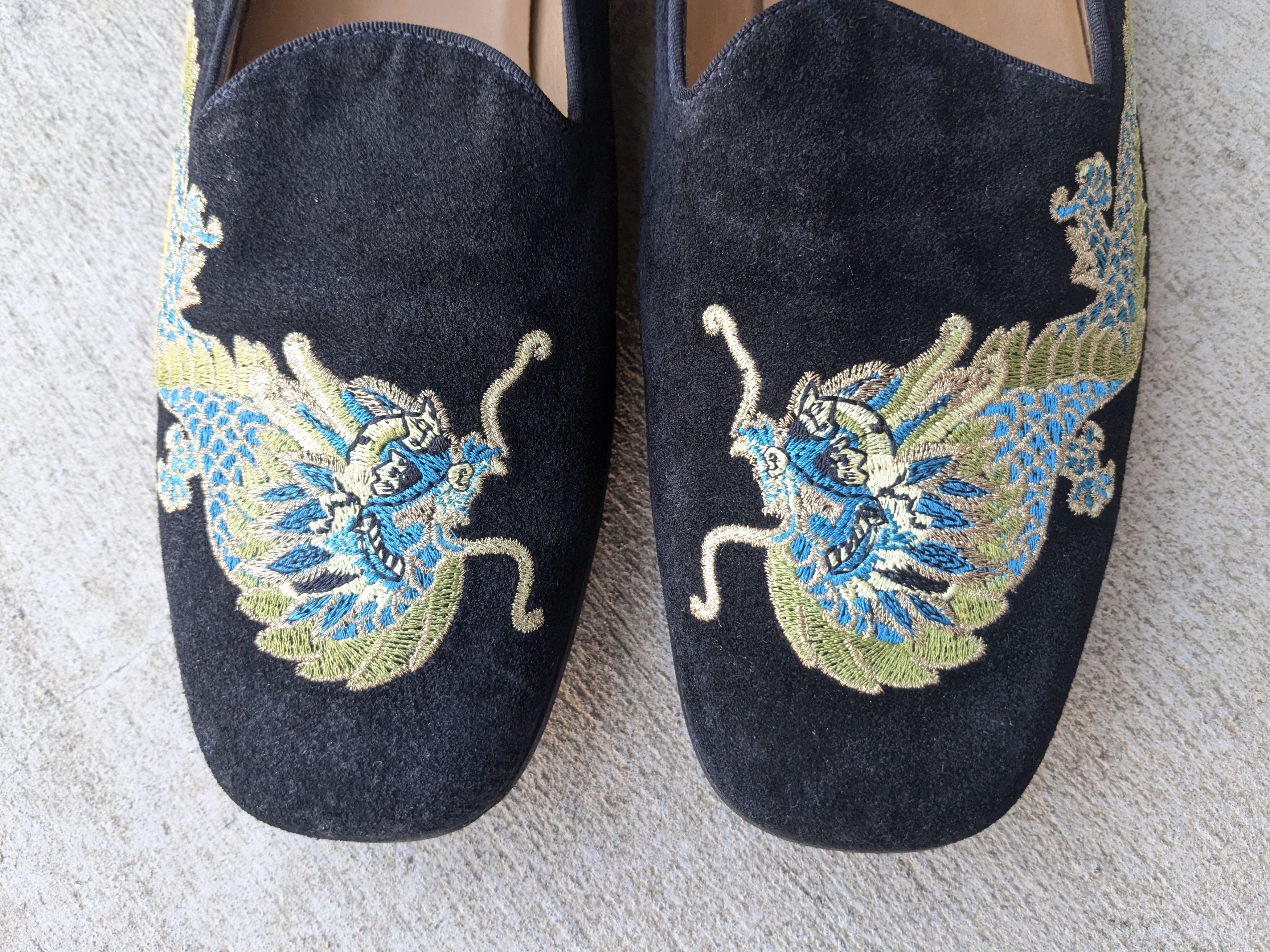 Gucci Gucci Loafers Dragon Black 9.5 Suede Slip Ons Size US 9.5 / EU 42-43 - 3 Thumbnail