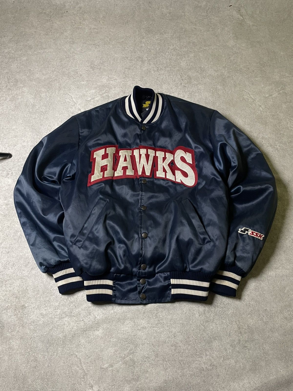 NBA SSK Vintage 90s Starter Atlanta Hawks NBA Bomber Satin RARE Size US M / EU 48-50 / 2 - 1 Thumbnail