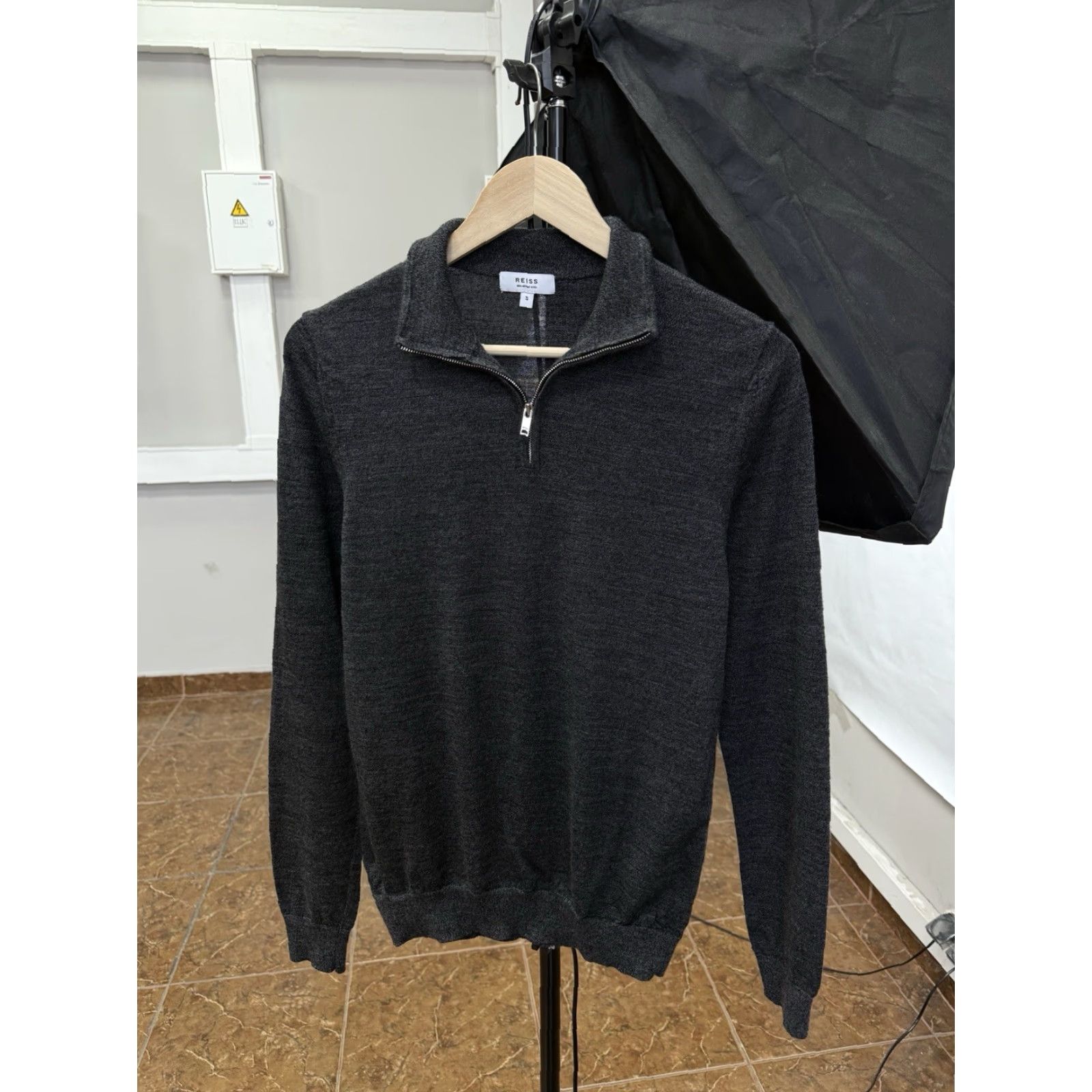 Reiss Reiss Luxury 100% Merino Wool Sweater Polo Long Sleeve Size S Mens Gray Pullover Size US S / EU 44-46 / 1 - 2 Thumbnail