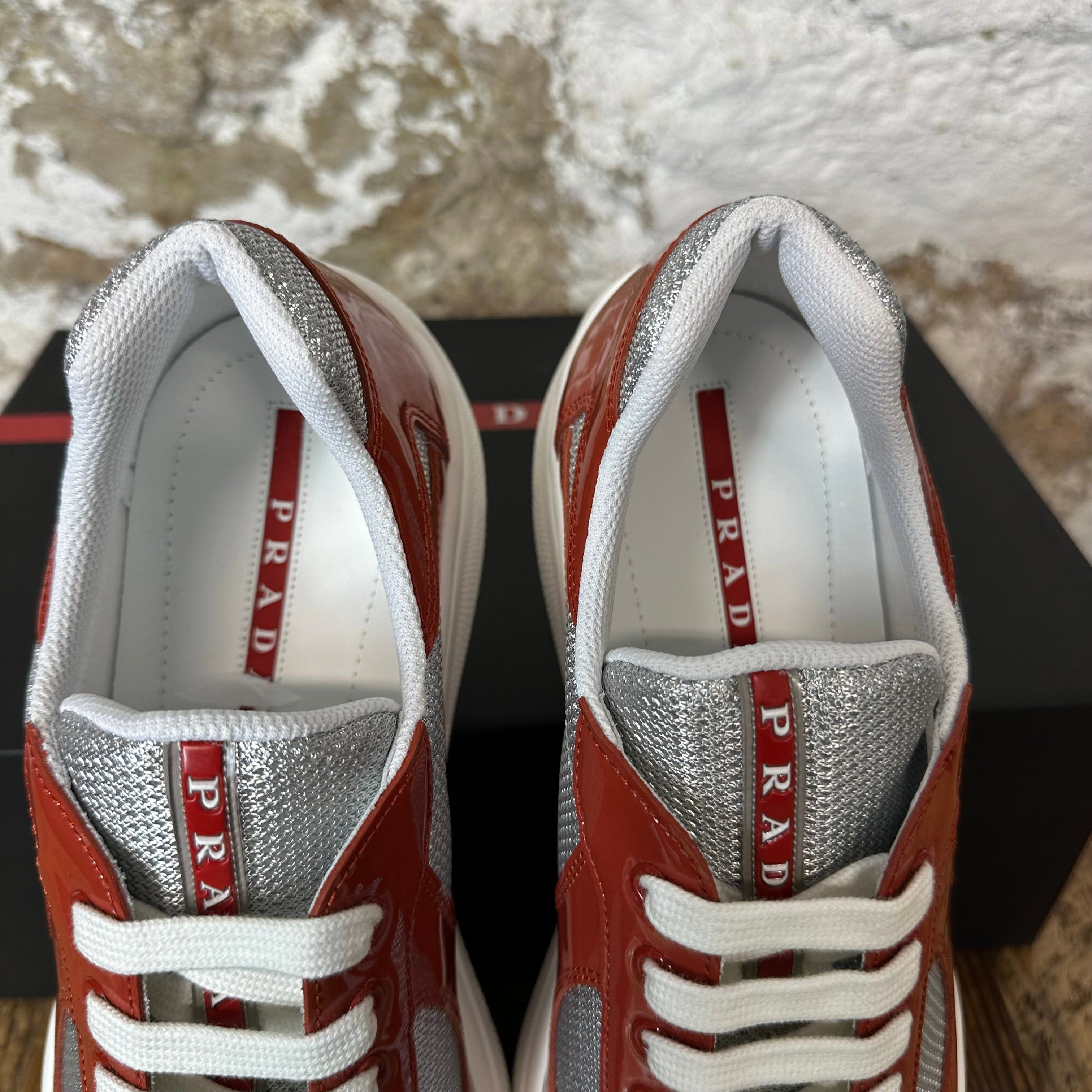 Prada Prada Americas Cup Rame Red Patent Sneaker Size 10 NEW Size US 10 / EU 43 - 4 Thumbnail
