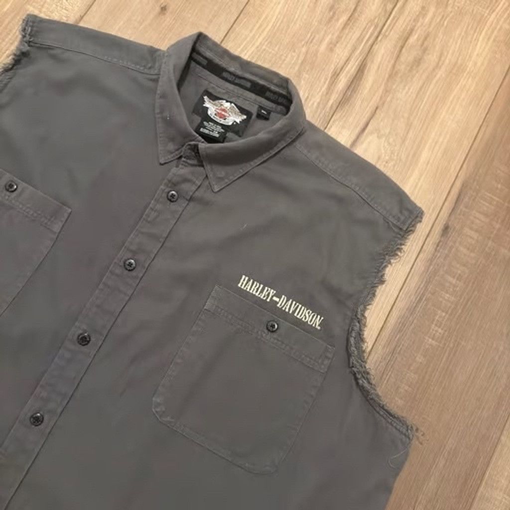 Harley Davidson Harley-Davidson Gray Shirt XL cut off graphic Size US XL / EU 56 / 4 - 1 Thumbnail