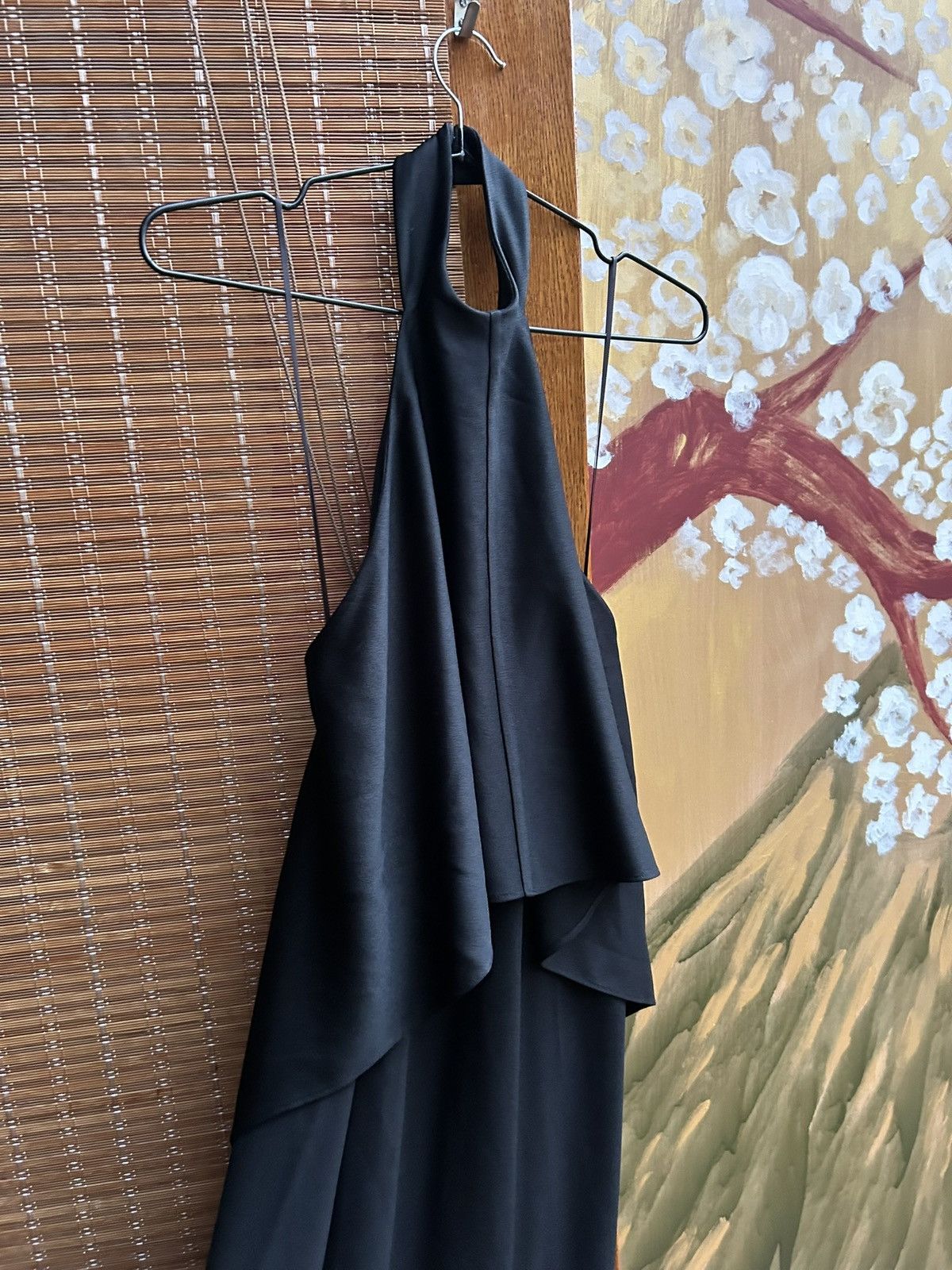 Handmade Oude Waag Halter Maxi Dress Black Layered Draped Backless Size XS / US 0-2 / IT 36-38 - 4 Thumbnail