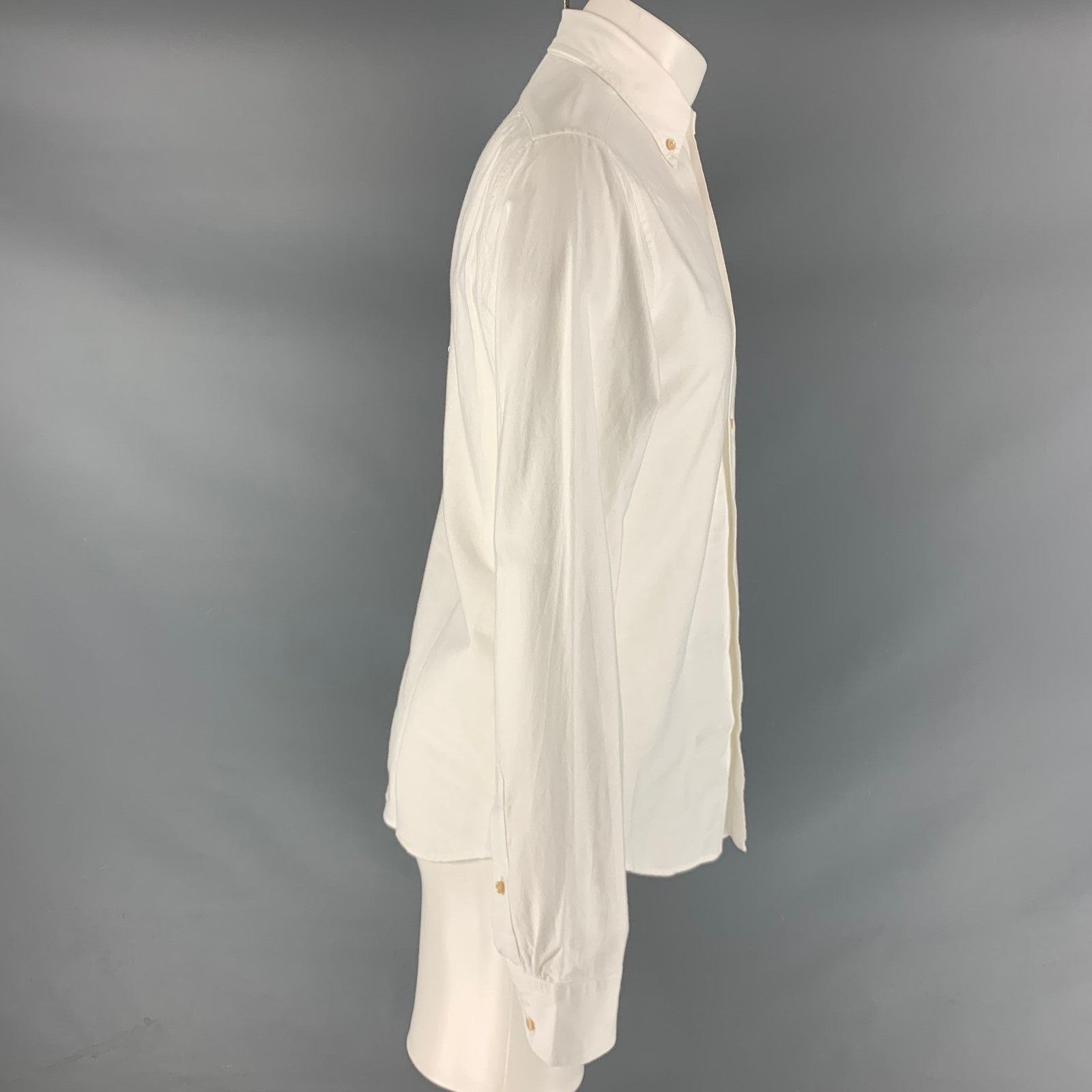 Alex Mill Size S White Solid Cotton Button Down Long Sleeve Shirt Size US S / EU 44-46 / 1 - 2 Thumbnail