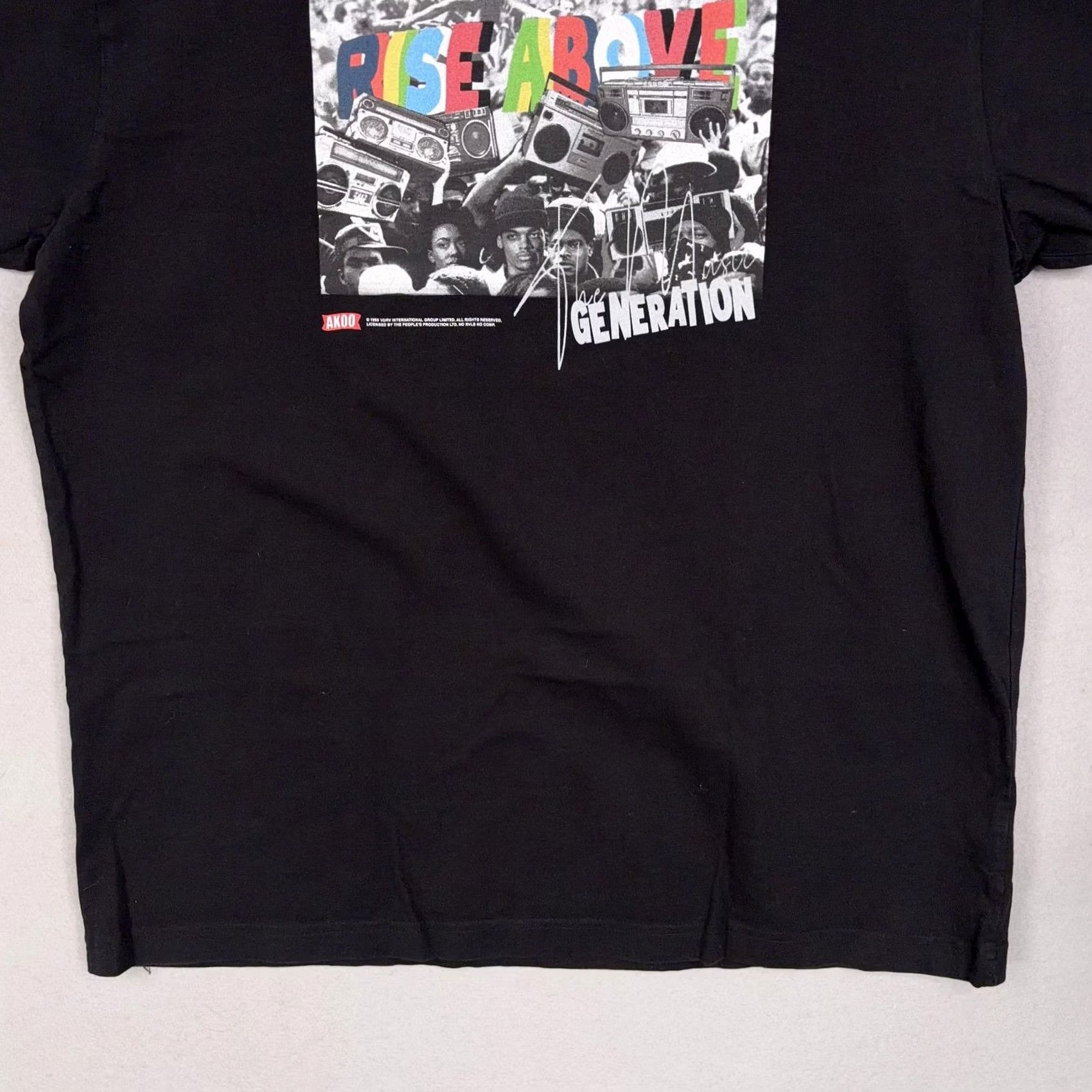 Vintage AKOO Shirt Mens 3XL Black Rise Above Generation Boombox Graphic Tee Streetwear Music Hip Hop Mens Size US XXL / EU 58 / 5 - 3 Thumbnail