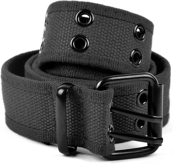 Other Canvas Double Grommet Belt Unisex Web Streetwear Belt Size ONE SIZE - 1 Thumbnail