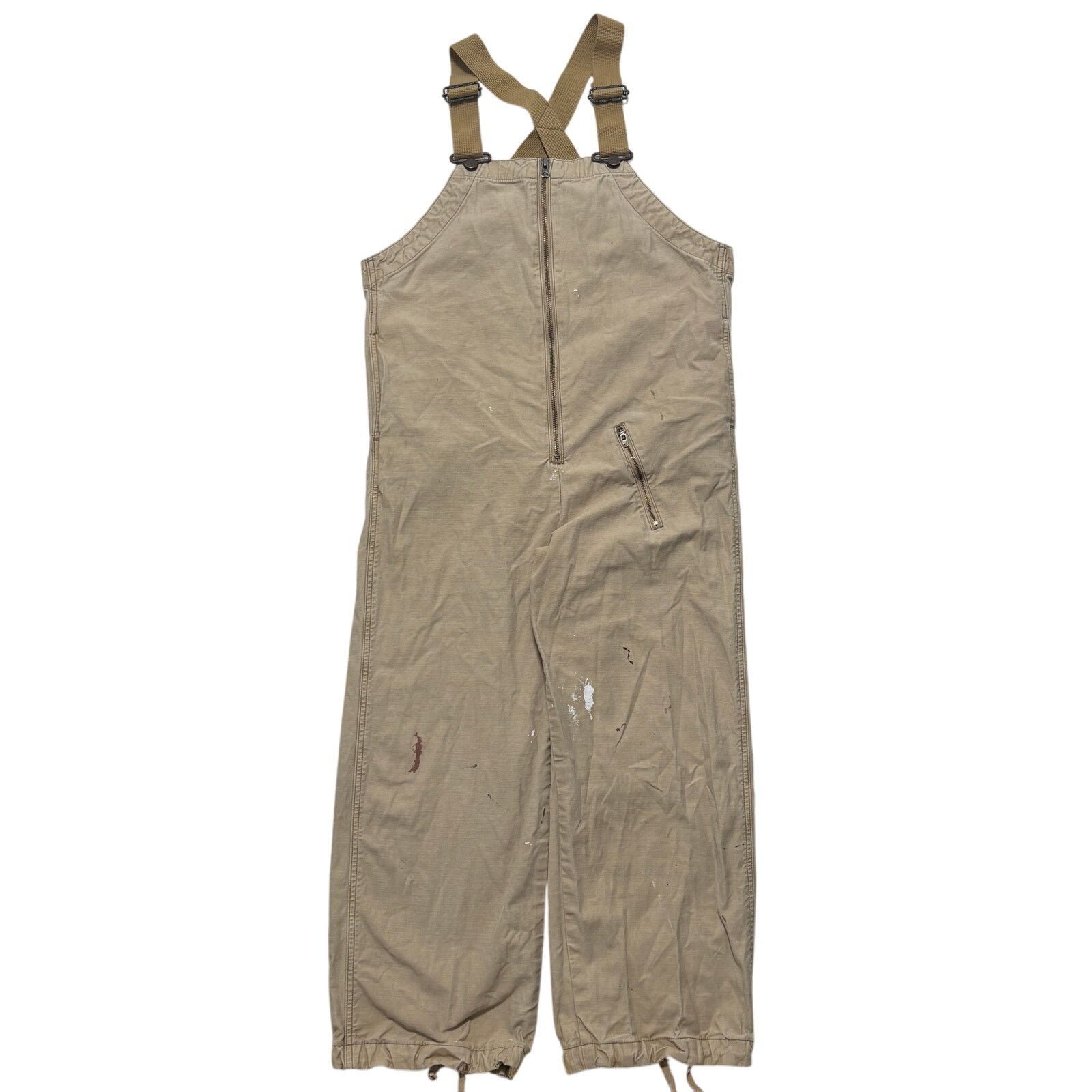 Lee VTG 50's Lee Sanforized WW2 Tanker Bibs Overalls Tan 40x25 Size US 40 / EU 56 - 1 Thumbnail