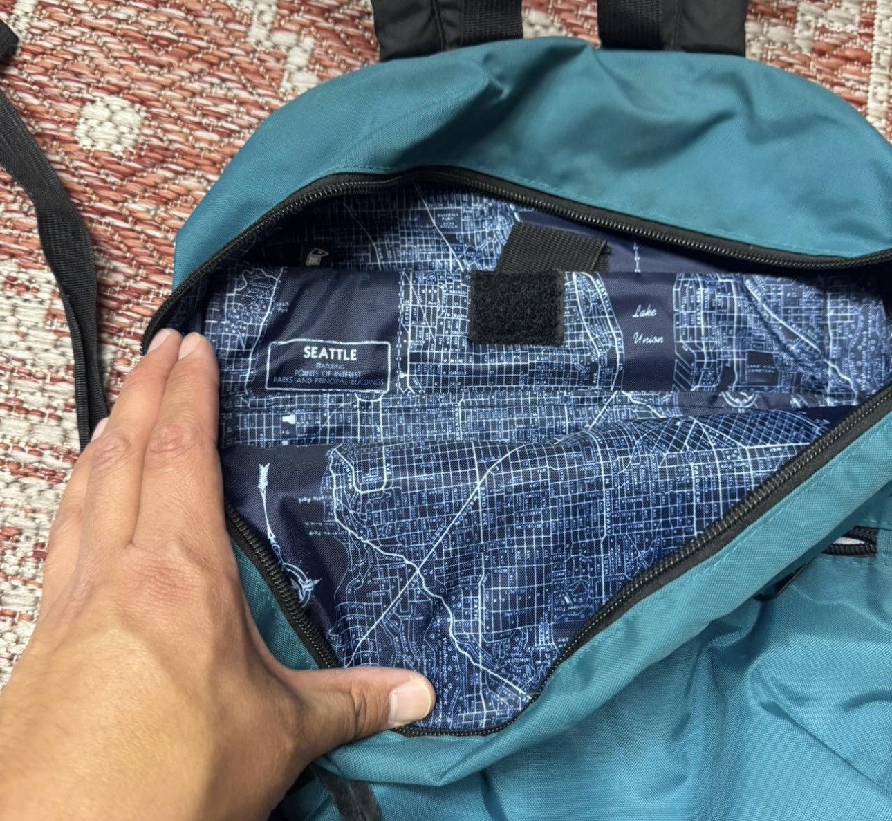 Jansport Vintage Jansport Teal backpack Seattle map retro bag Size ONE SIZE - 3 Thumbnail