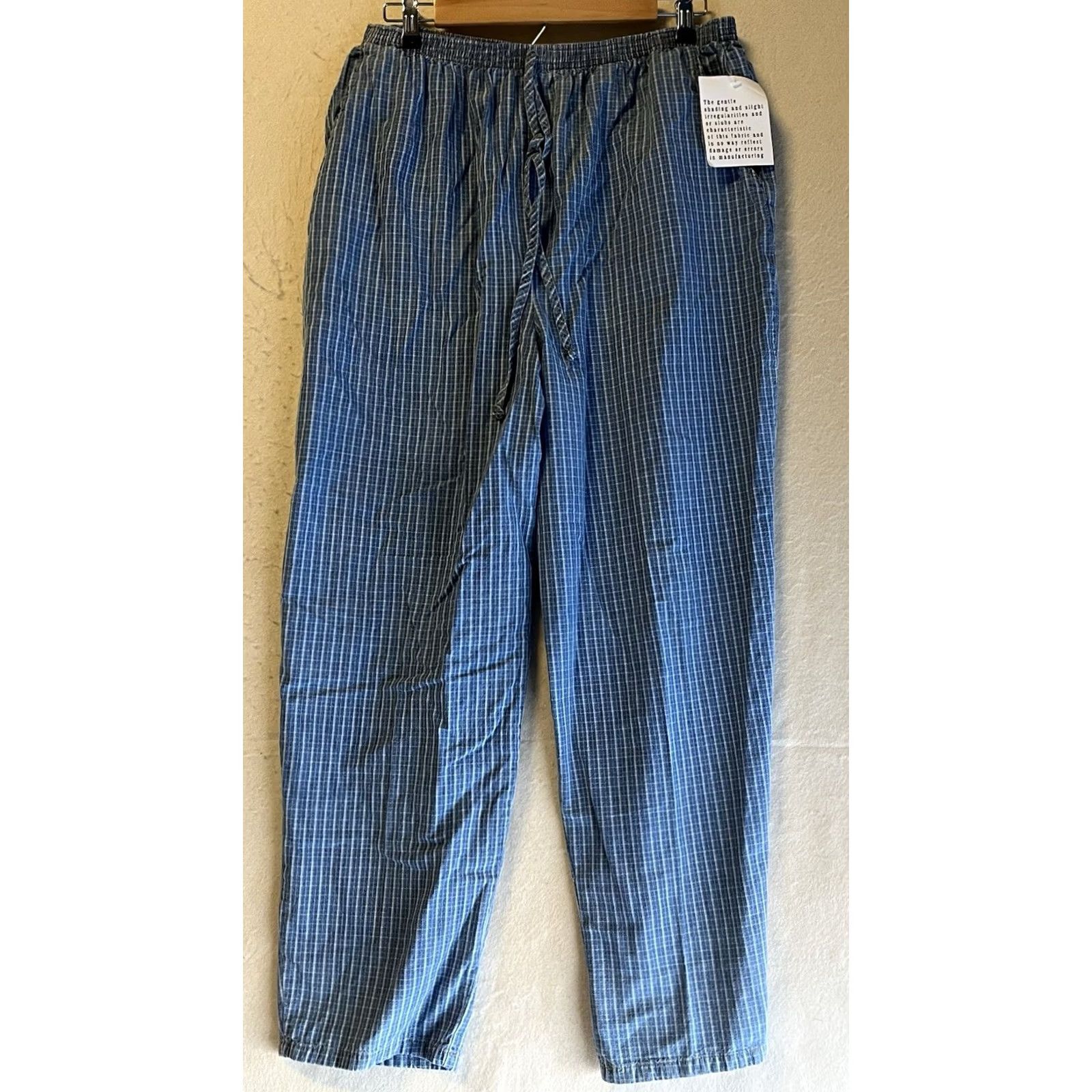 Vintage Teddi Pajama Pants Plaid Blue Women’s Size 16 Sleepwear Bottoms, Regular, Womens Size 38" / US 16 / IT 52 - 2 Thumbnail