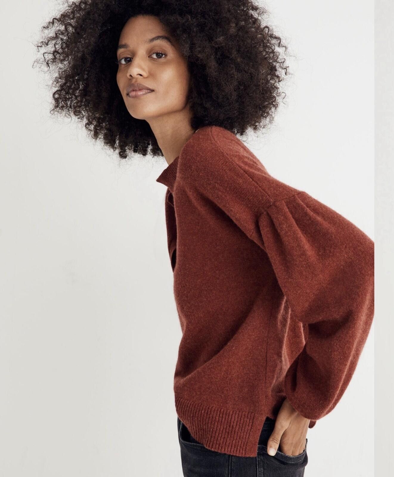 Madewell Madewell Wiltshire V-Neck Pullover Sweater rust red wool Size XS / US 0-2 / IT 36-38 - 3 Thumbnail