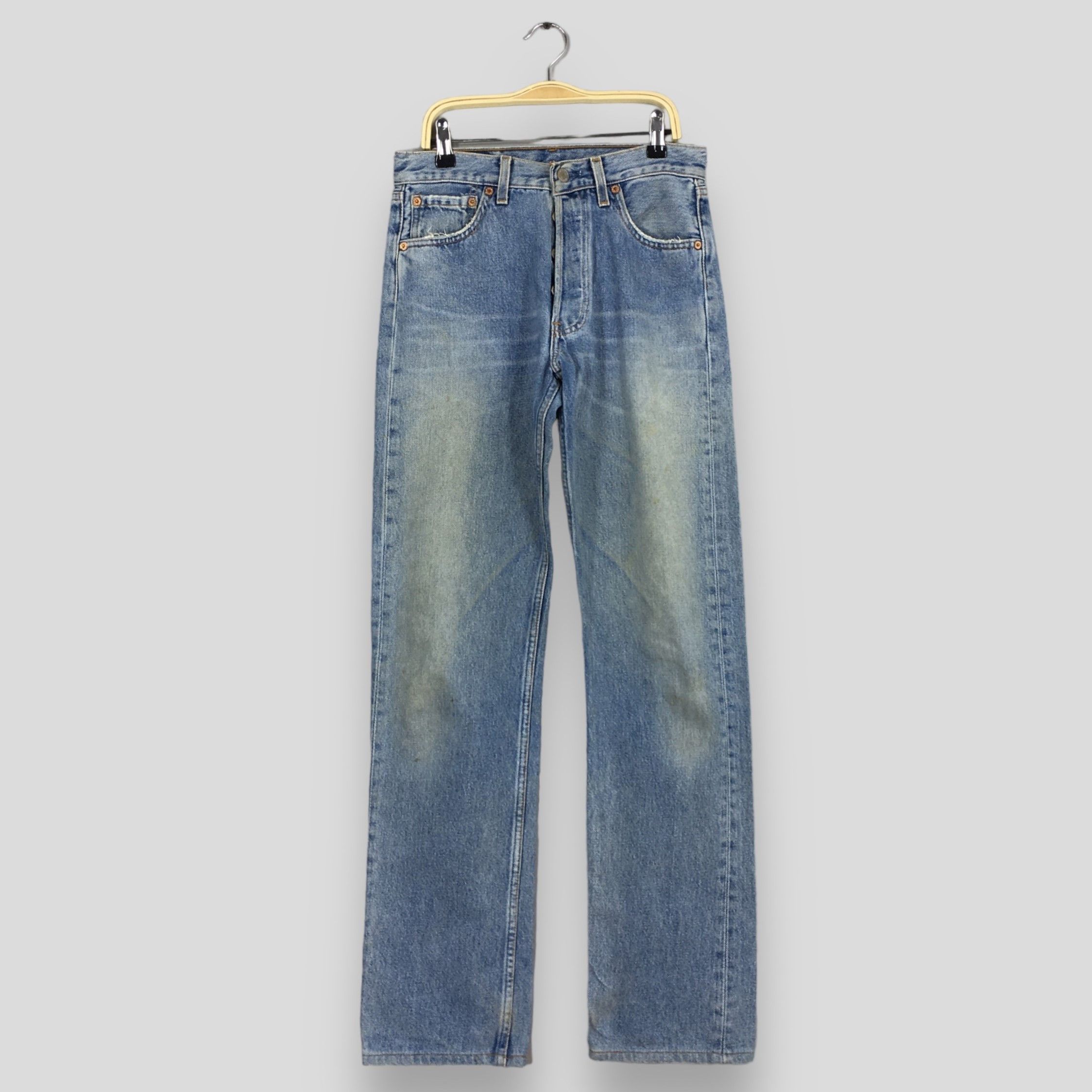 image of Size 28X31 Vintage 90's Levi's 501 Faded Blue Jeans, Men's