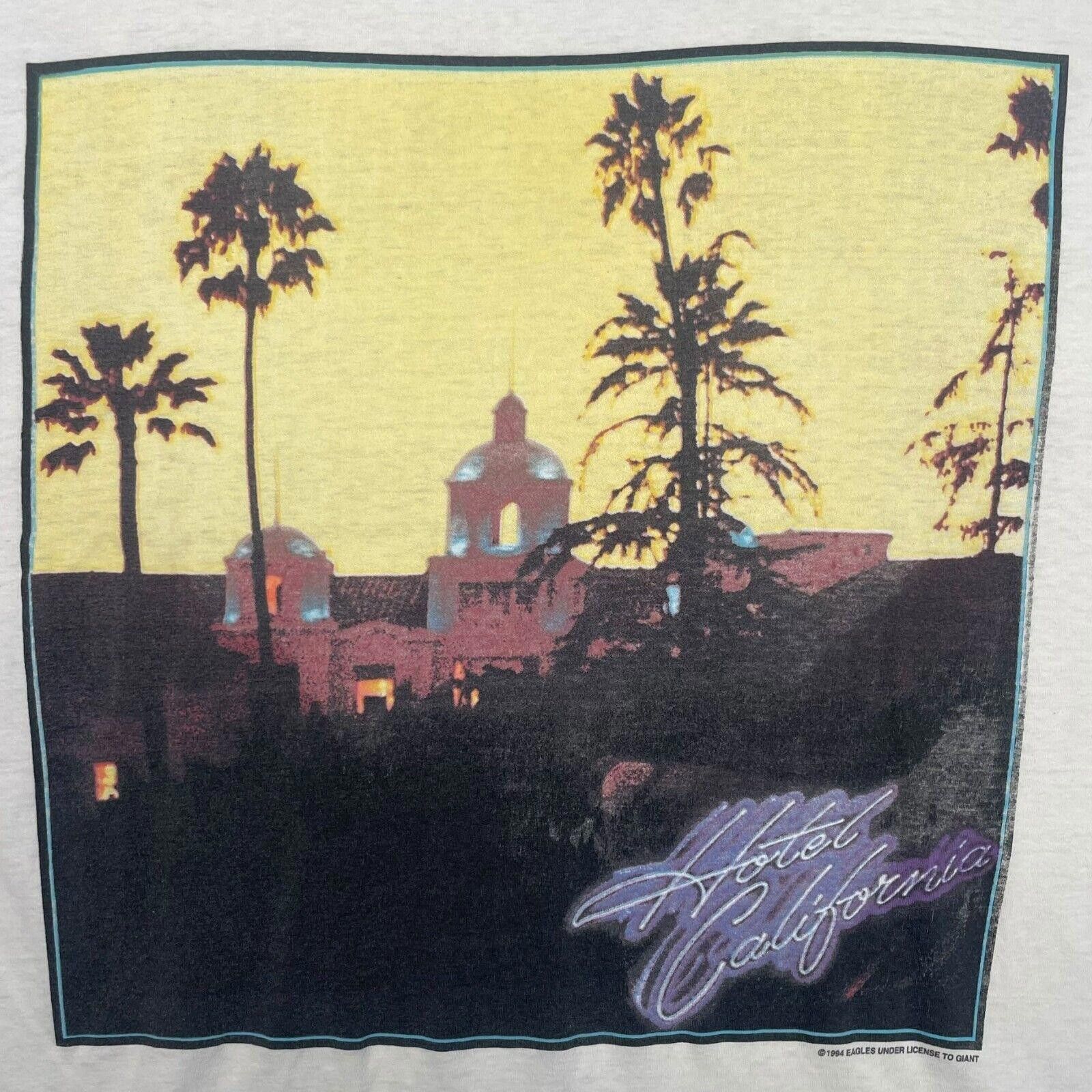 Designer Vintage 1996 Eagles Hotel California Single Stitch Tee Size US XL / EU 56 / 4 - 3 Thumbnail