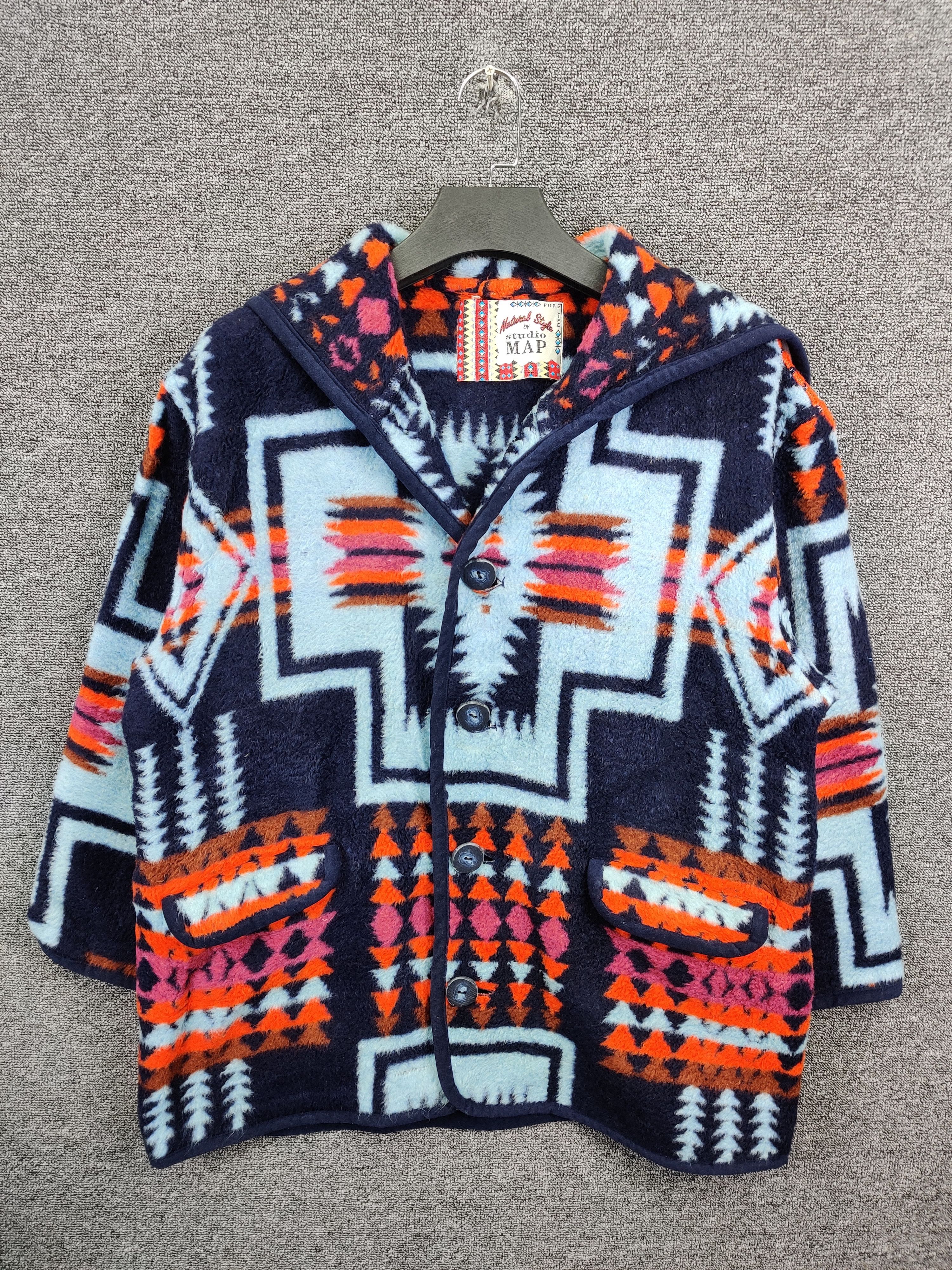 Japanese Brand Vintage 90s Native Studio Map Oversize Hoodie Jacket Size US M / EU 48-50 / 2 - 1 Thumbnail