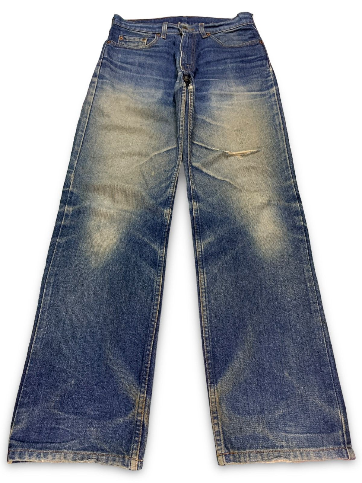 image of Distressed Denim x Levis Vintage 90 Levis 515 Rusty Wash Distressed Loose Jeans 30X31 in Blue, Men'
