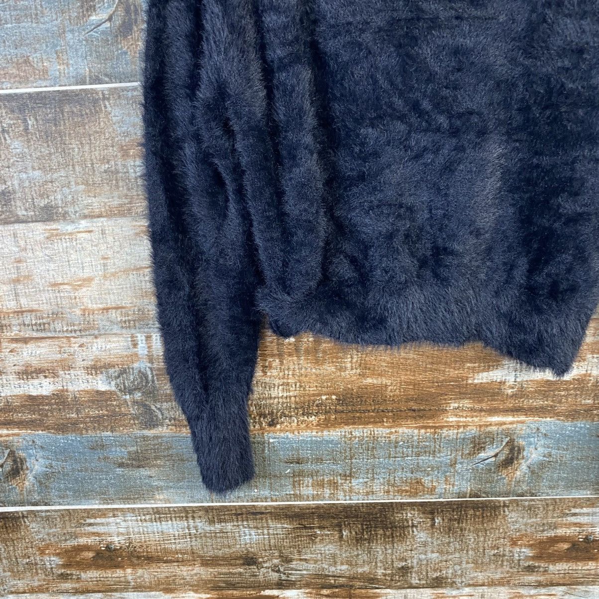 Japanese Brand DL GRL Black Fur shaggy Mohair Knitwear #C1100 Size S / US 4 / IT 40 - 15 Thumbnail