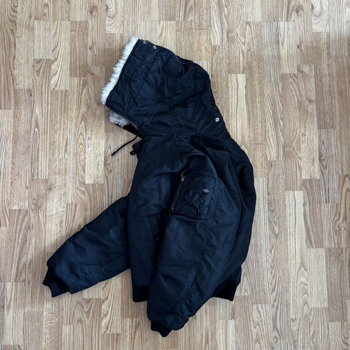 Other LGB Style Polar-Jacket Fur Hood MA1 Nylon Black Women Y2K Size S / US 4 / IT 40 - 2 Thumbnail