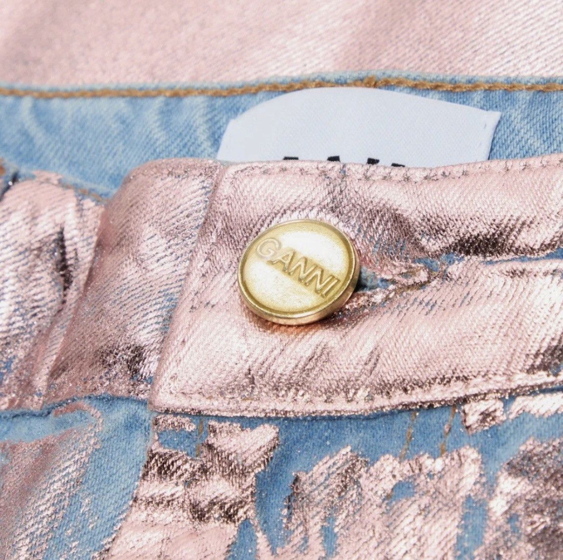 Ganni Ganni LILAC FOIL DENIM STARY Size 29" - 8 Thumbnail