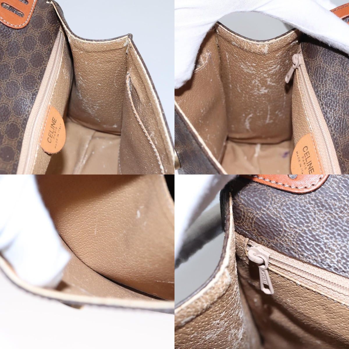 Celine CELINE Macadam Canvas Hand Bag Pvc Leather Brown Size ONE SIZE - 12 Thumbnail