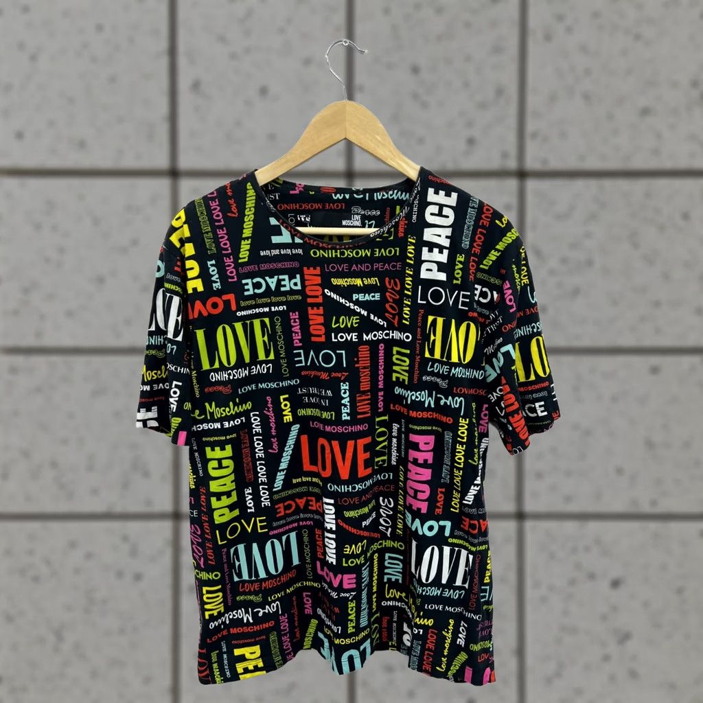 Moschino Moschino T-Shirt Women Allover Logo Multicolor Crew Neck Short Sleeve GB 10 US 6 Modern Regular Fit 2020s Concert Music Theme Size M / US 6-8 / IT 42-44 - 1 Thumbnail